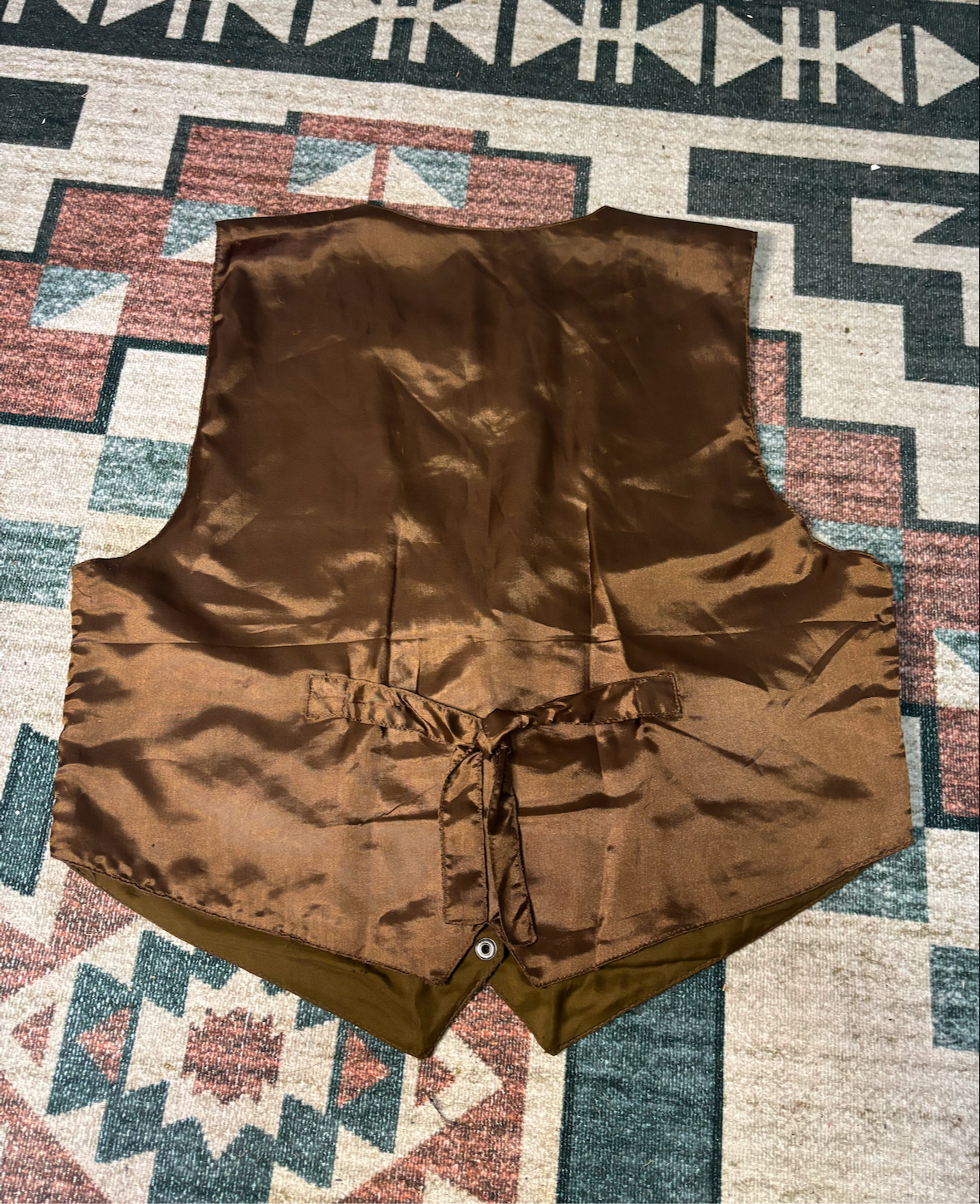 RODEO ROSE GENUINE LEATHER BROWN VEST *VINTAGE*