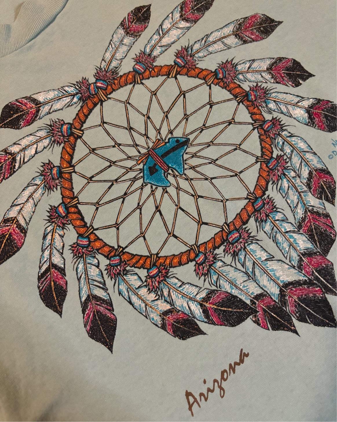 TURQUOISE BEAR DREAMCATCHER TEE *VINTAGE*