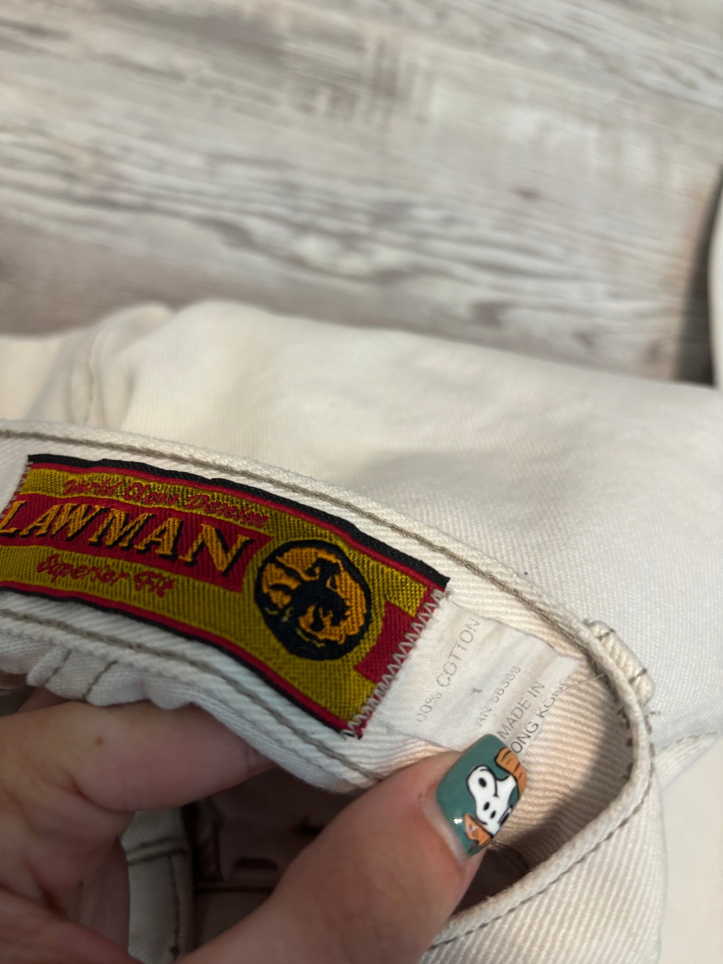 *VINTAGE* 23” LAWMAN KHAKI BAREBACK JEANS