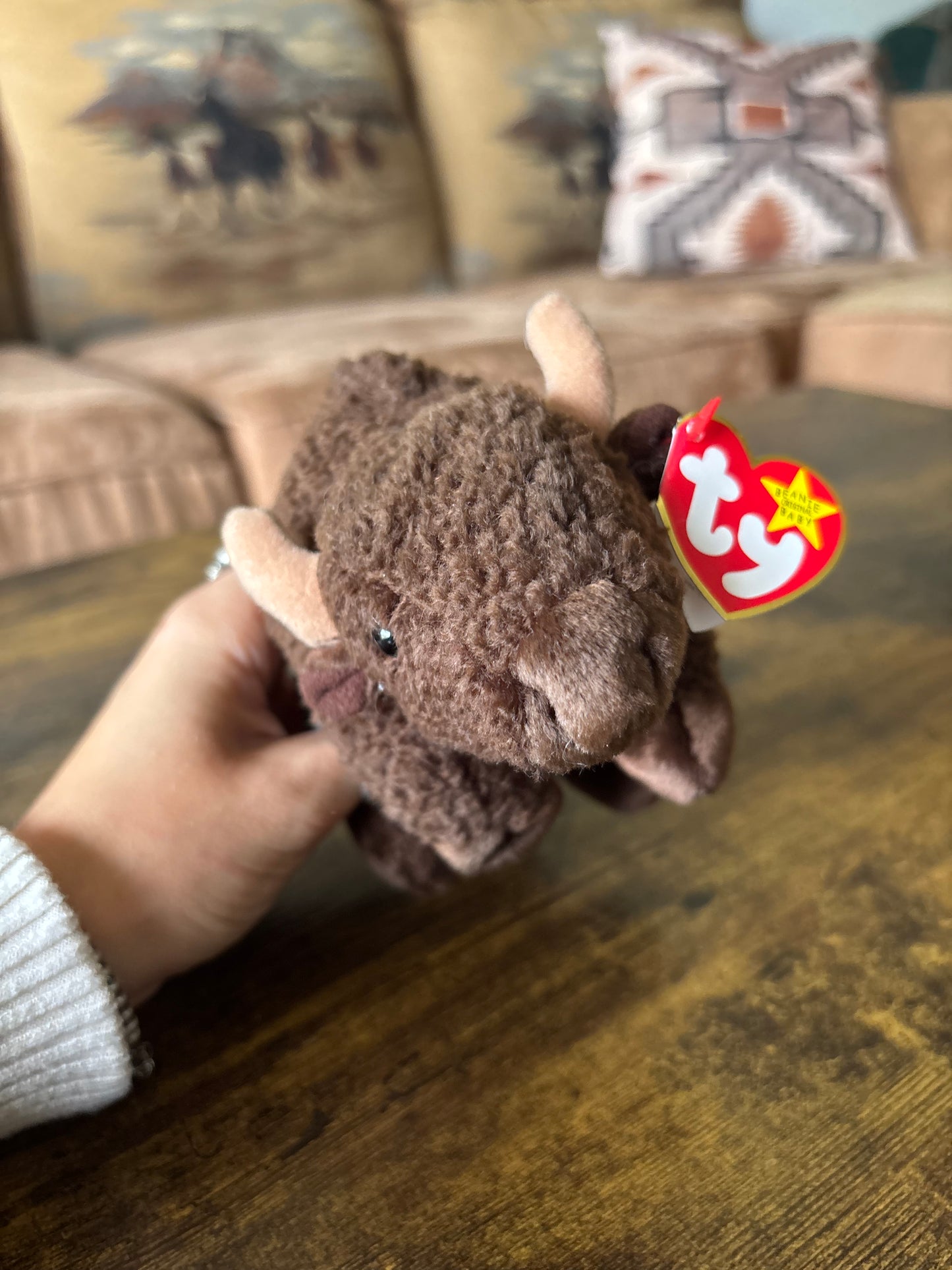 *VINTAGE*RARE, MISPRINT* ROAM THE BISON BEANIE BABY (W/ TAG ERRORS)
