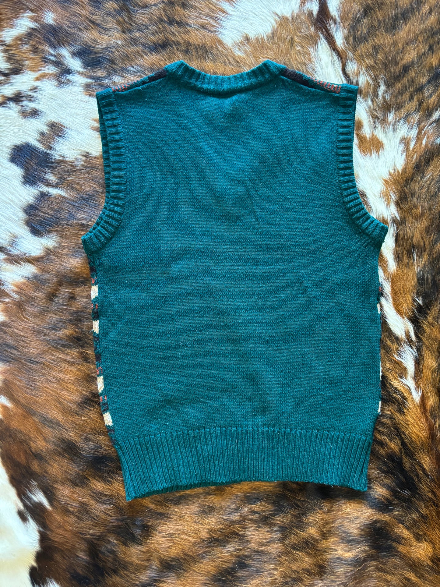 *VINTAGE* GREEN FAIR ISLE KNIT SWEATER VEST