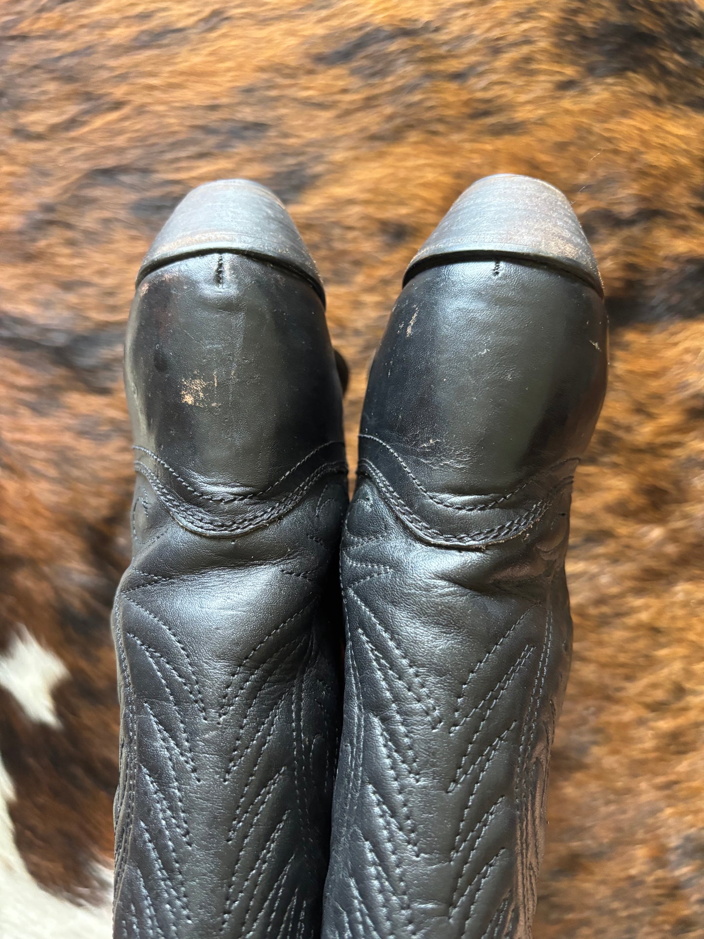 Woman’s 8/9 Navy/Black Cowboy Boots, Wild Pair, Made in Brazil *VINTAGE*