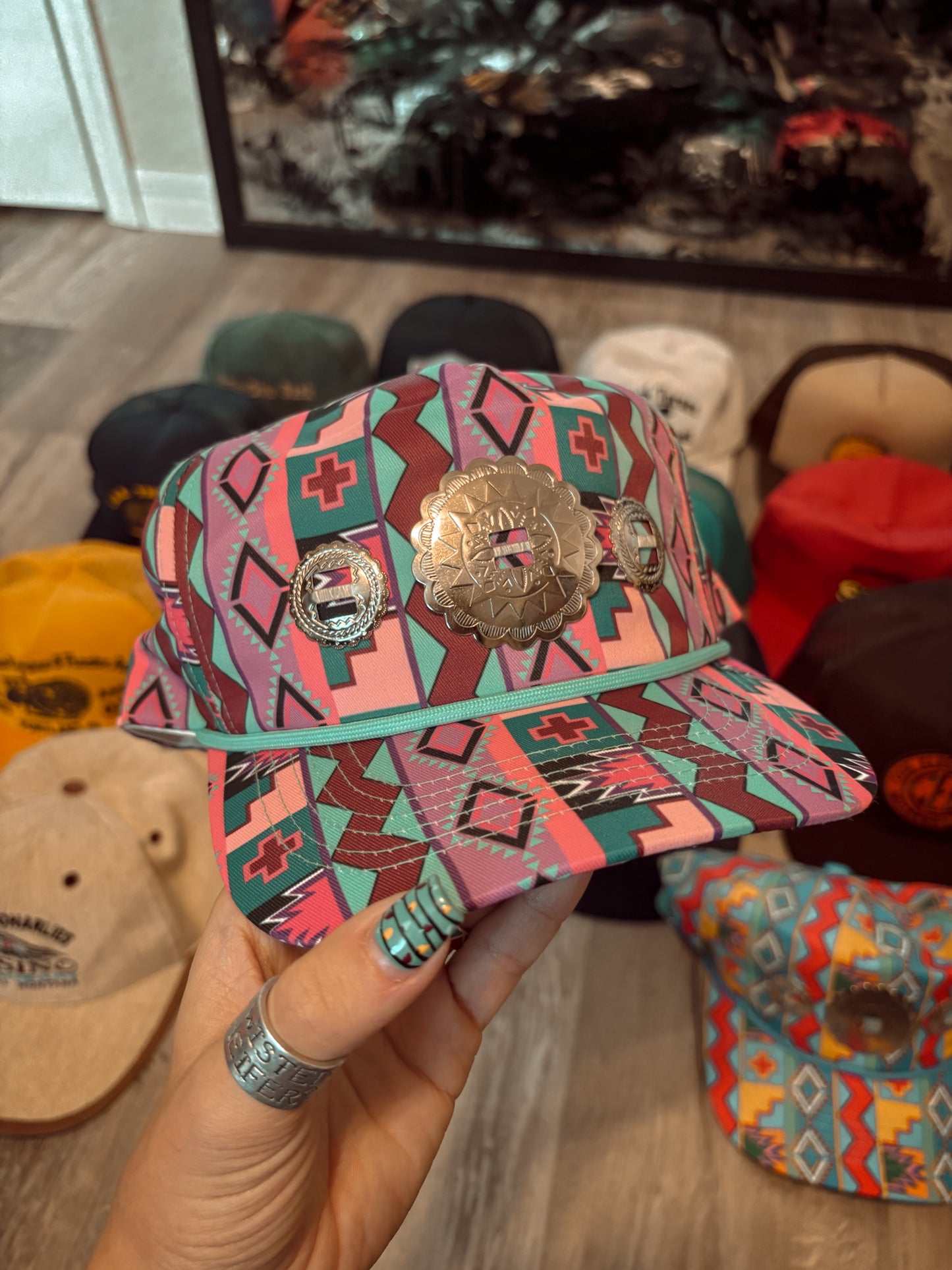 PINK RTS AZTEC CONCHO HAT