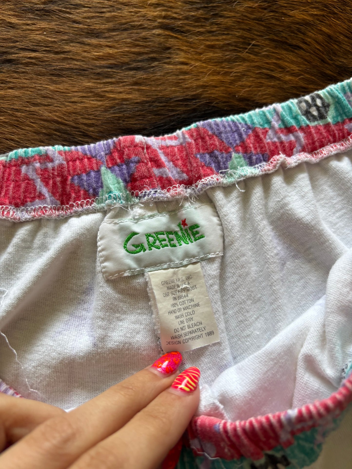 Greenie Sleep/ Lounge Shorts Kachina Native American Aztec *VINTAGE*
