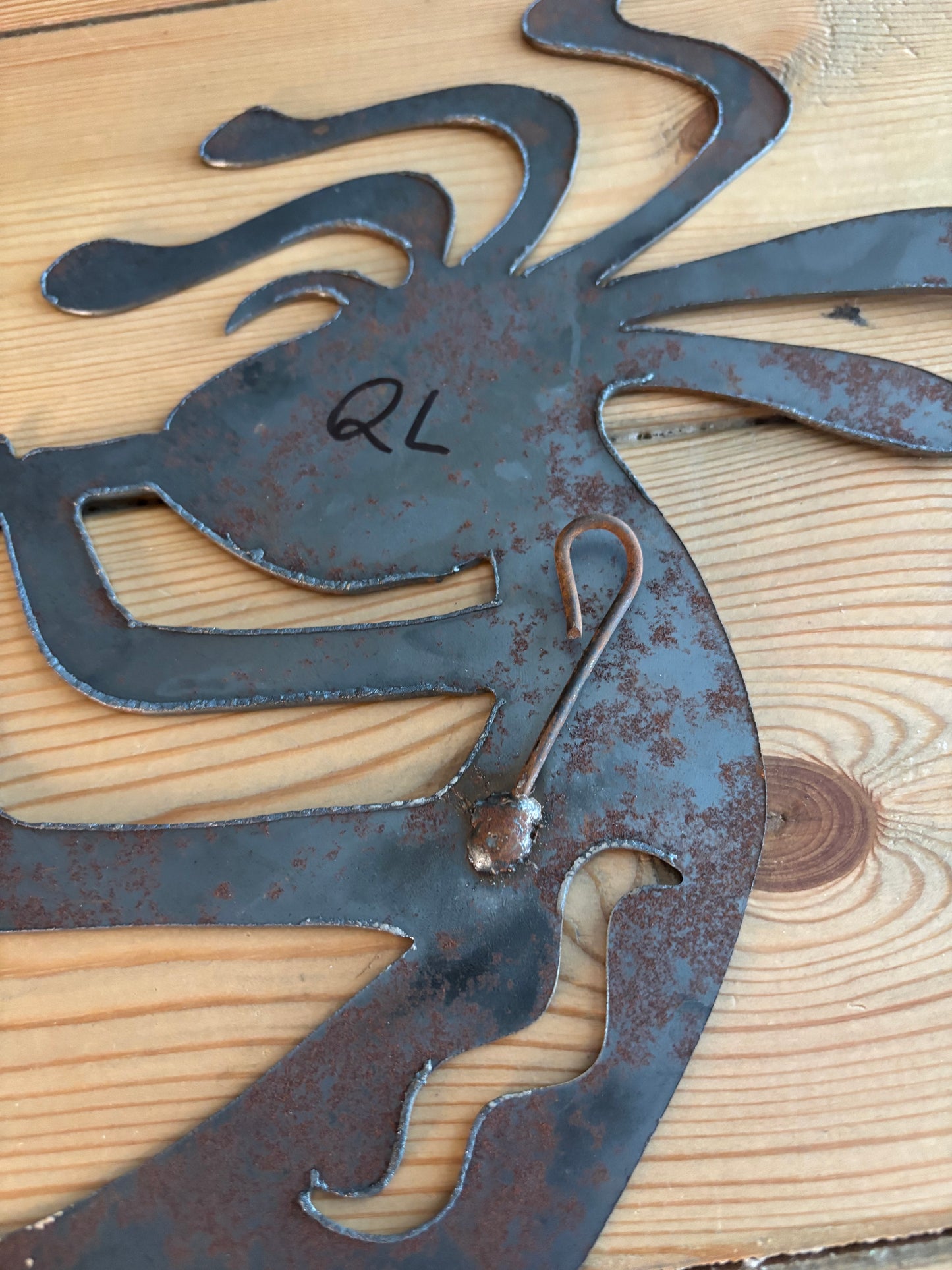 RUSTY CRUSTY METAL KOKOPELLI WALL HANGING
