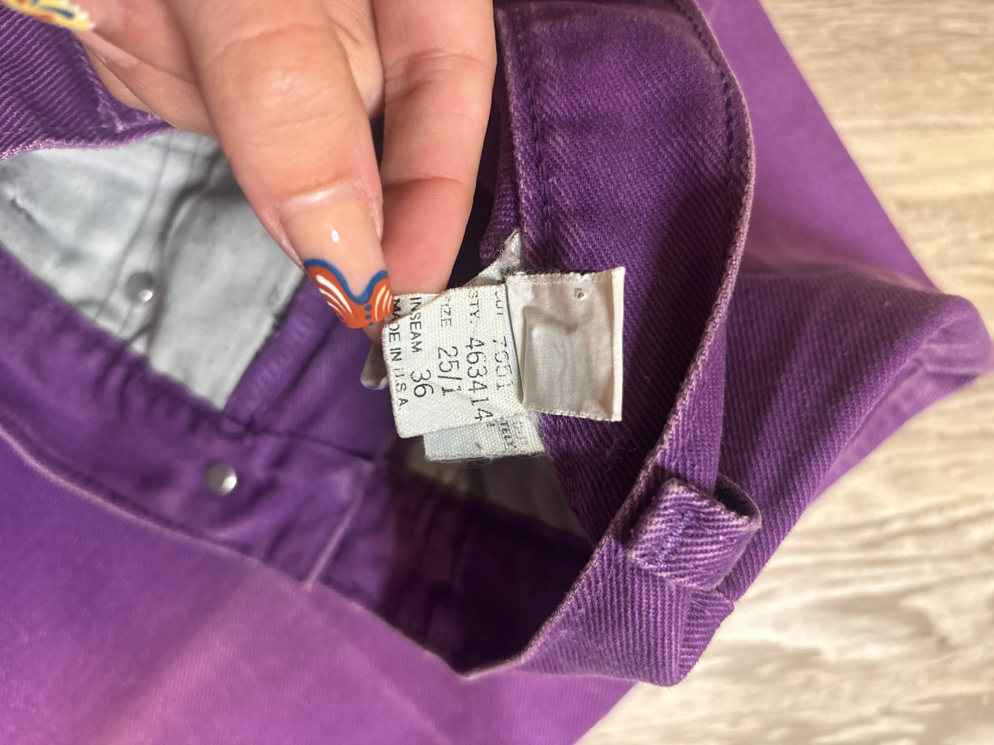 23" PURPLE ROCKIES BAREBACK JEANS *VINTAGE*