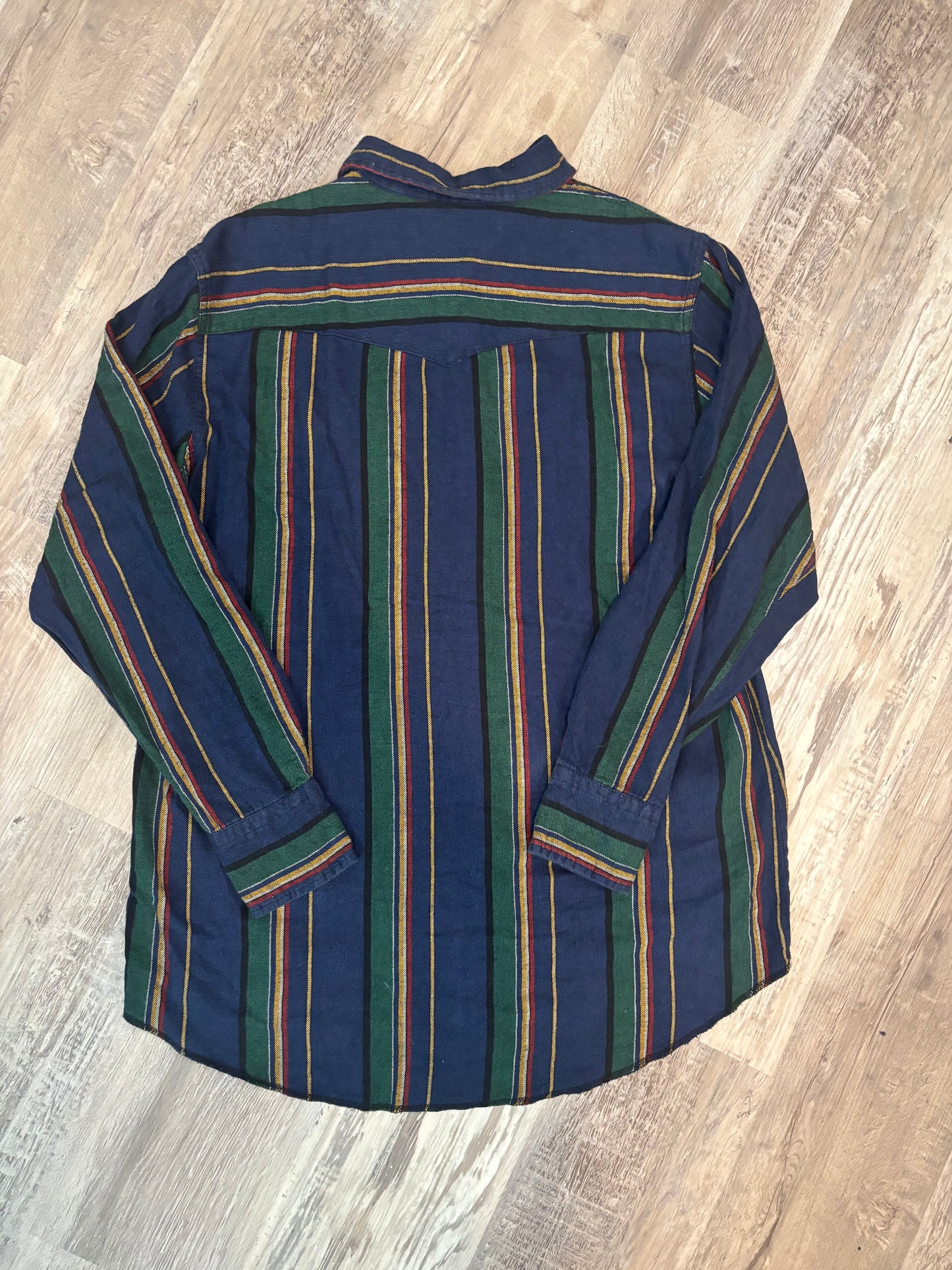 STRIPPED WRANGLER PEARL SNAP *VINTAGE*