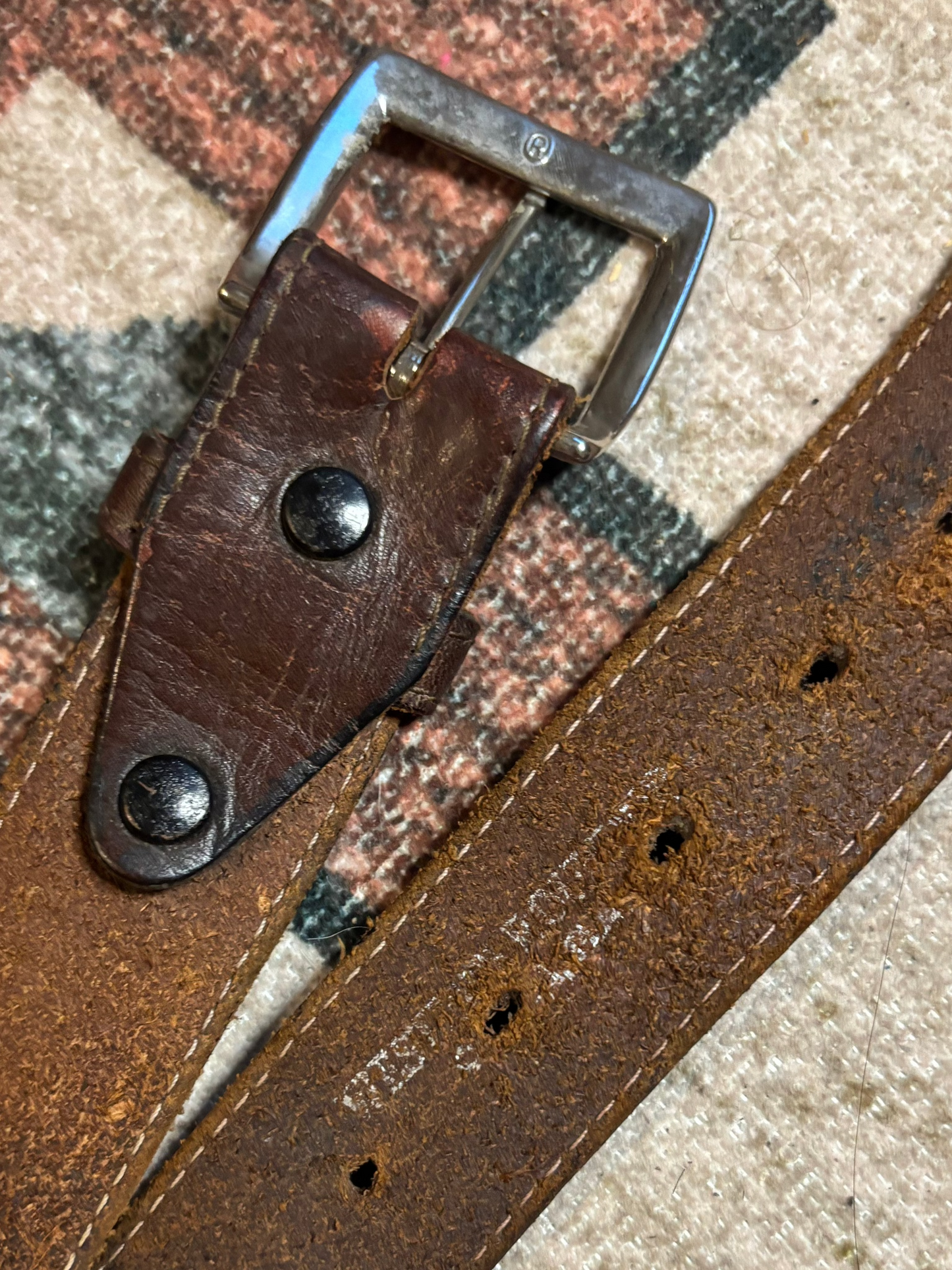 OLD COWBOY LEATHER CONCHO BELT *VINTAGE*