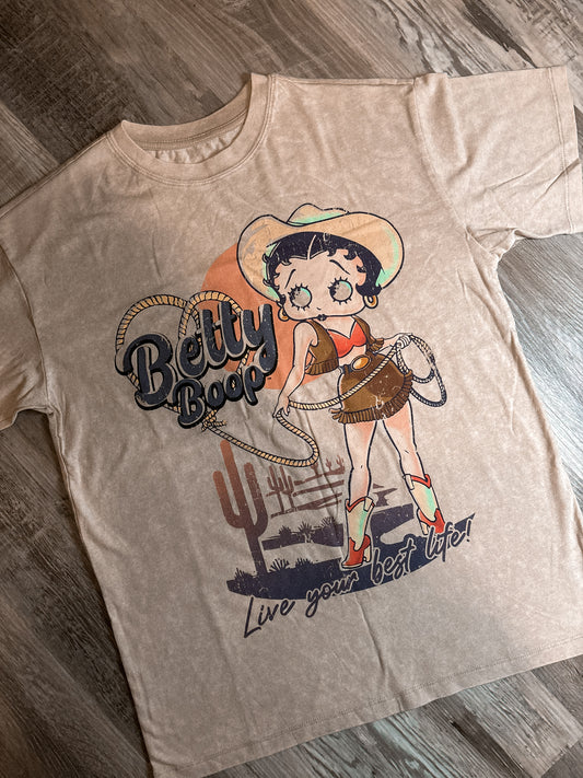 PIN UP COWGIRL BETTY BOOP WESTERN TEE