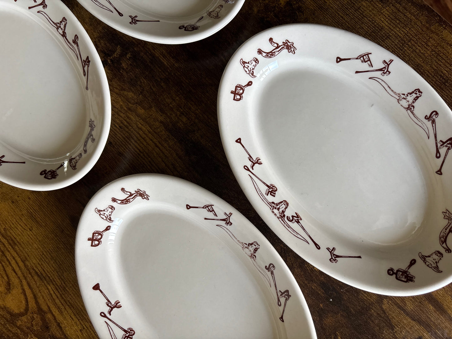 *VINTAGE* EL RANCHO BY STERLING CHINA CATTLE BRANDS HEAVY DUTY PLATES