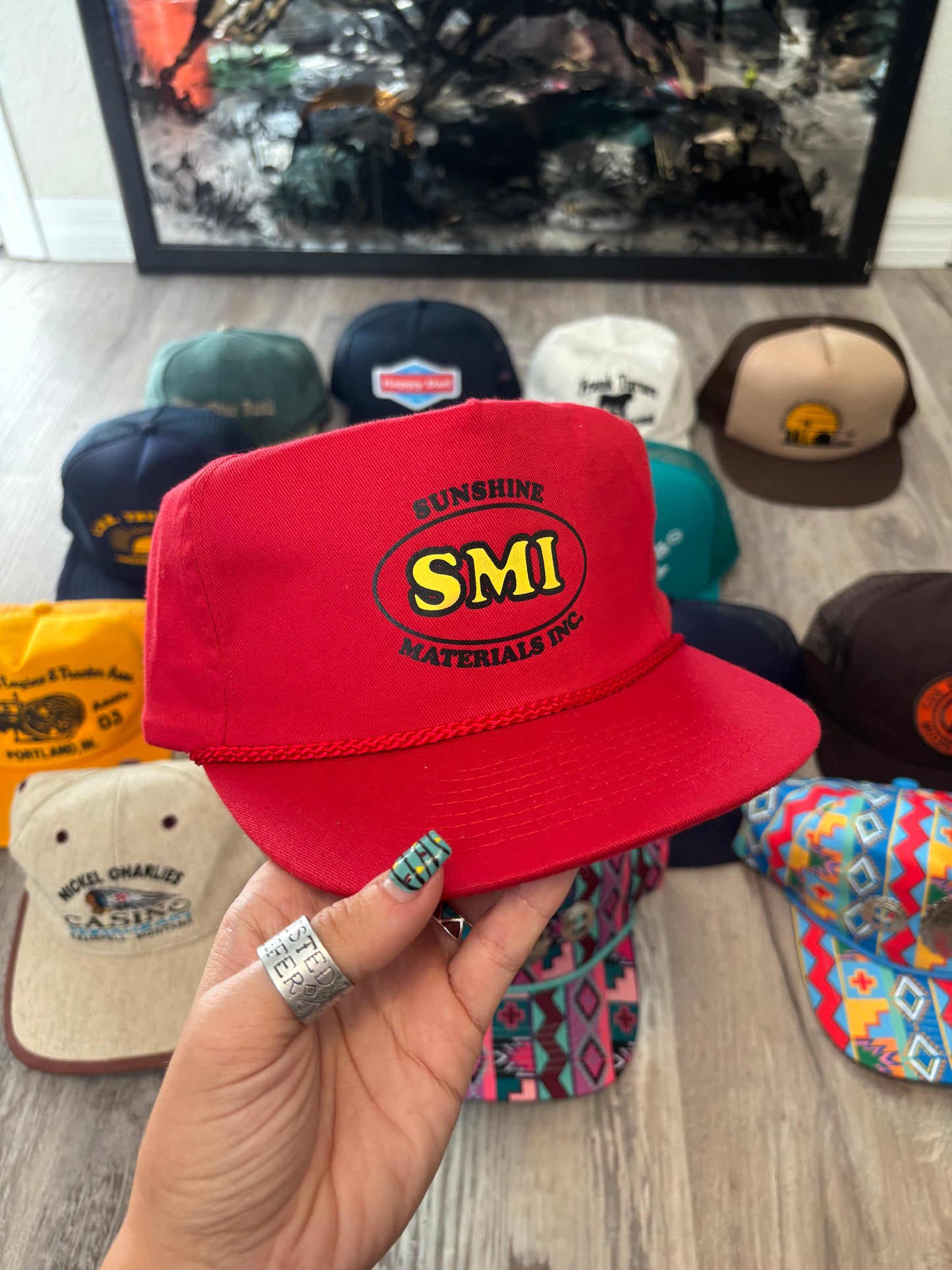 *VINTAGE* SUNSHINE MATERIALS TRUCKER HAT