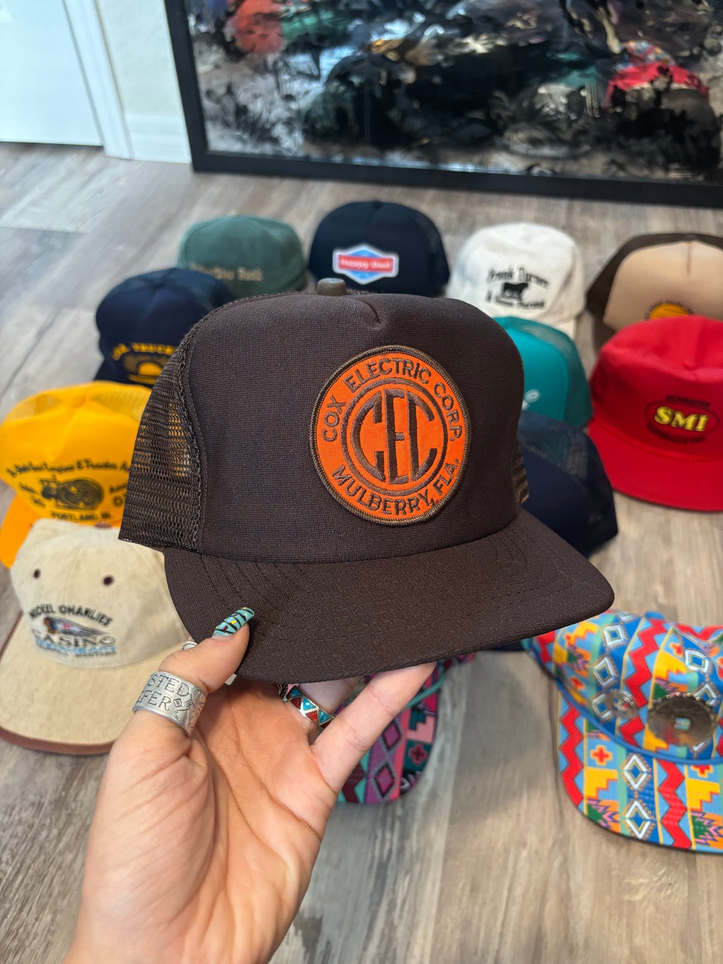 *VINTAGE* COX ELECTRIC MULBERRY FL TRUCKER HAT