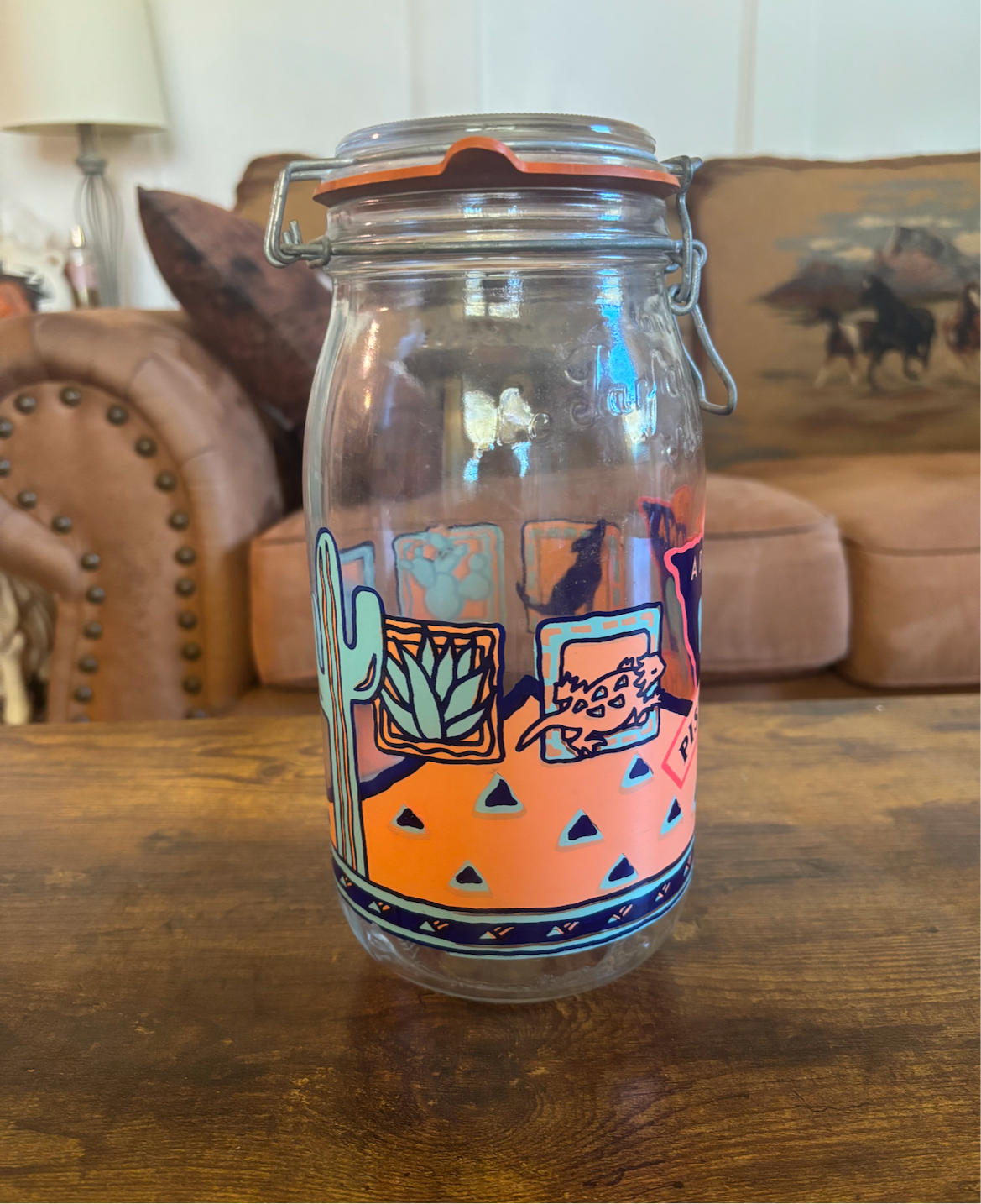 RARE PRINT ARIZONA PISTACHIO CO. LE PARFAIT 2L JAR *VINTAGE*