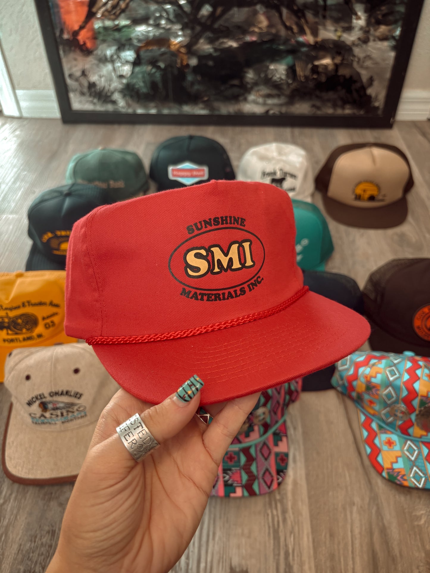 *VINTAGE* SUNSHINE MATERIALS TRUCKER HAT