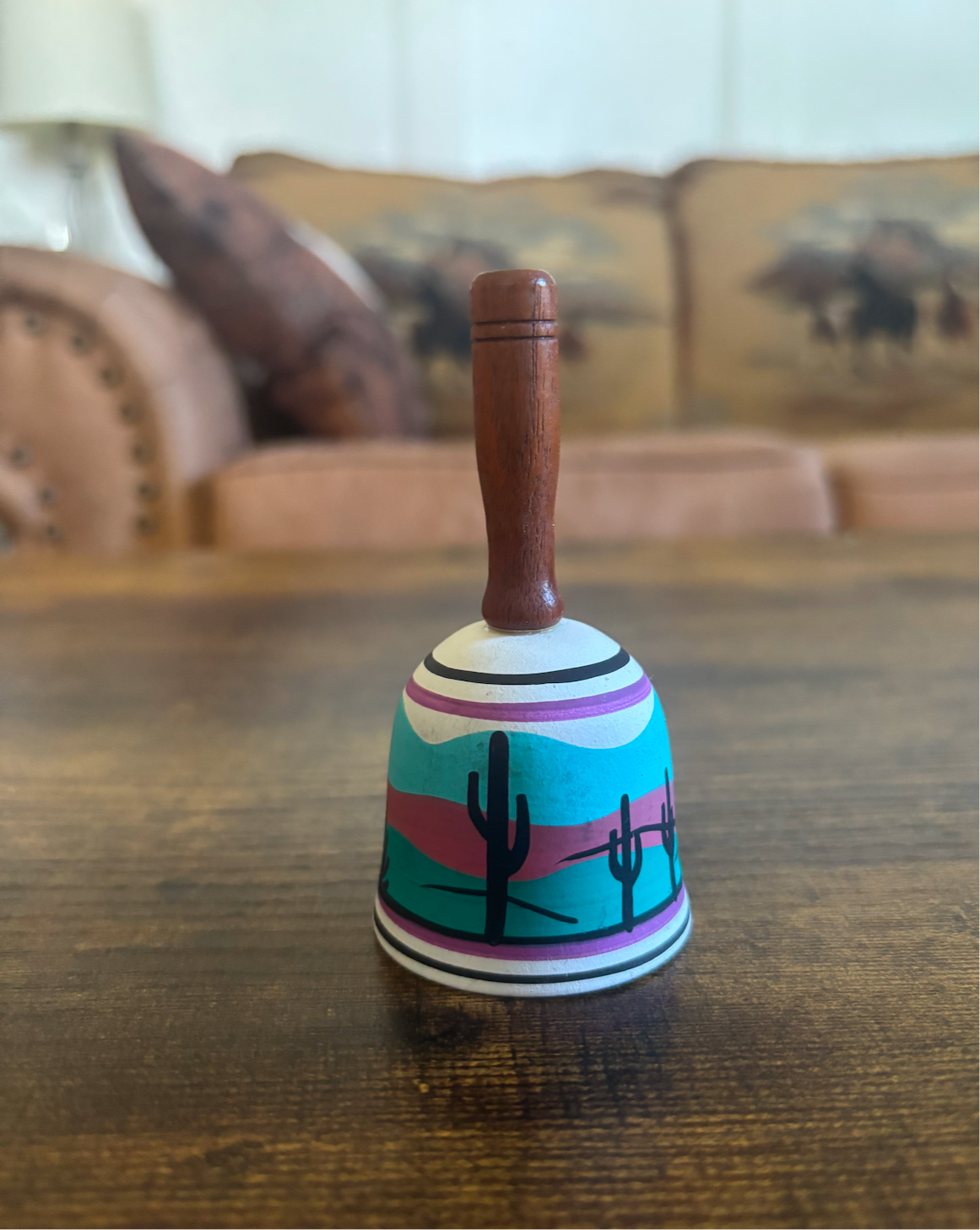 TESA BELL HANDPAINTED NEW MEXICO DINNER BELL *VINTAGE*