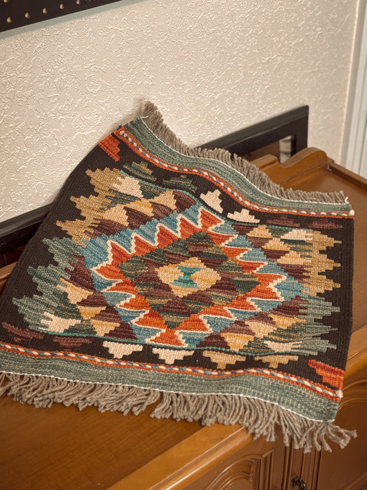 *VINTAGE*  KILIM RUG, WALL HANGING, OR TABLE MAT