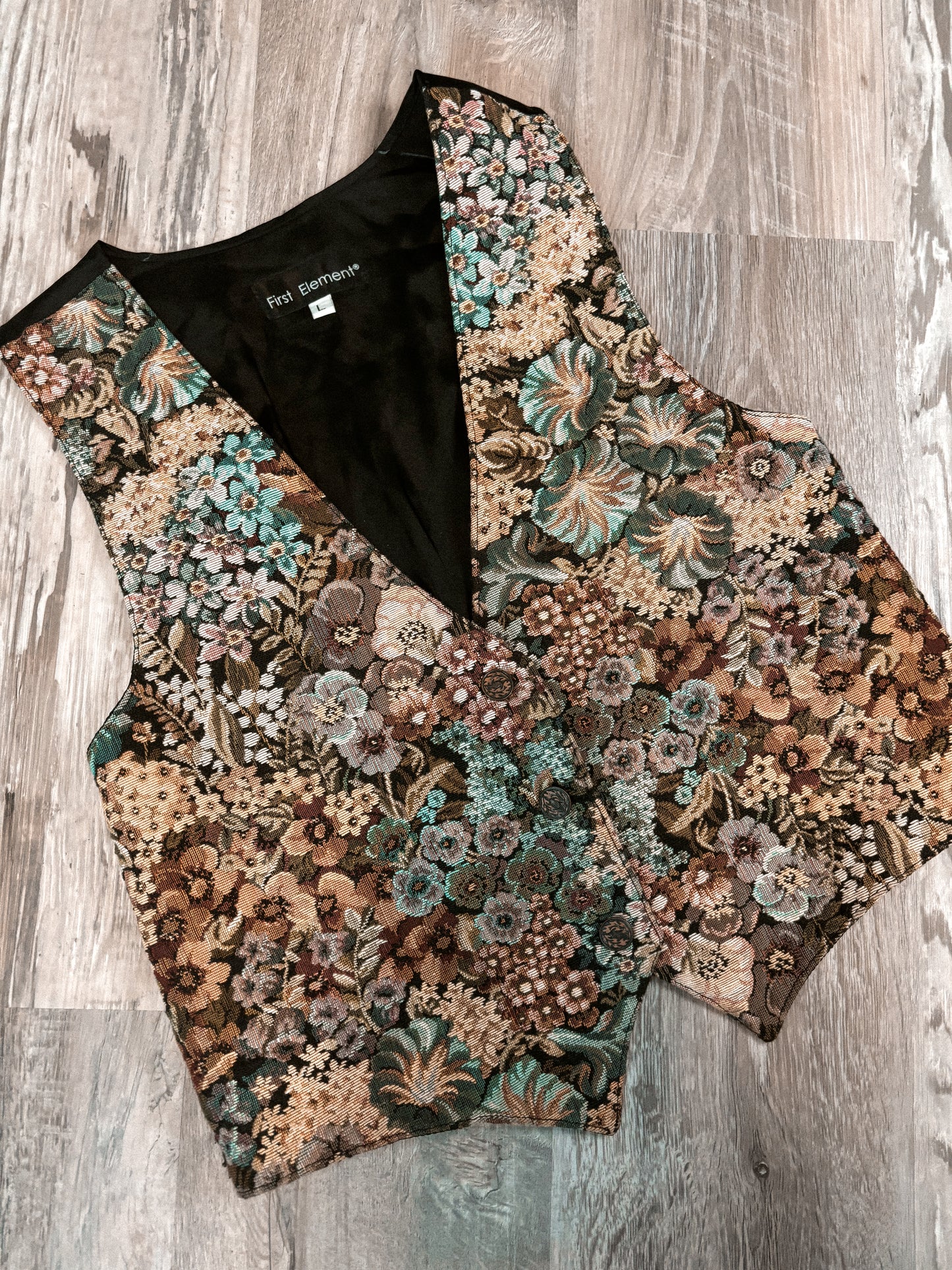 FLORAL TAPESTRY VEST *VINTAGE*