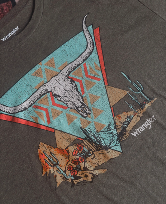 WRANGLER LONGHORN COW SKULL TEE