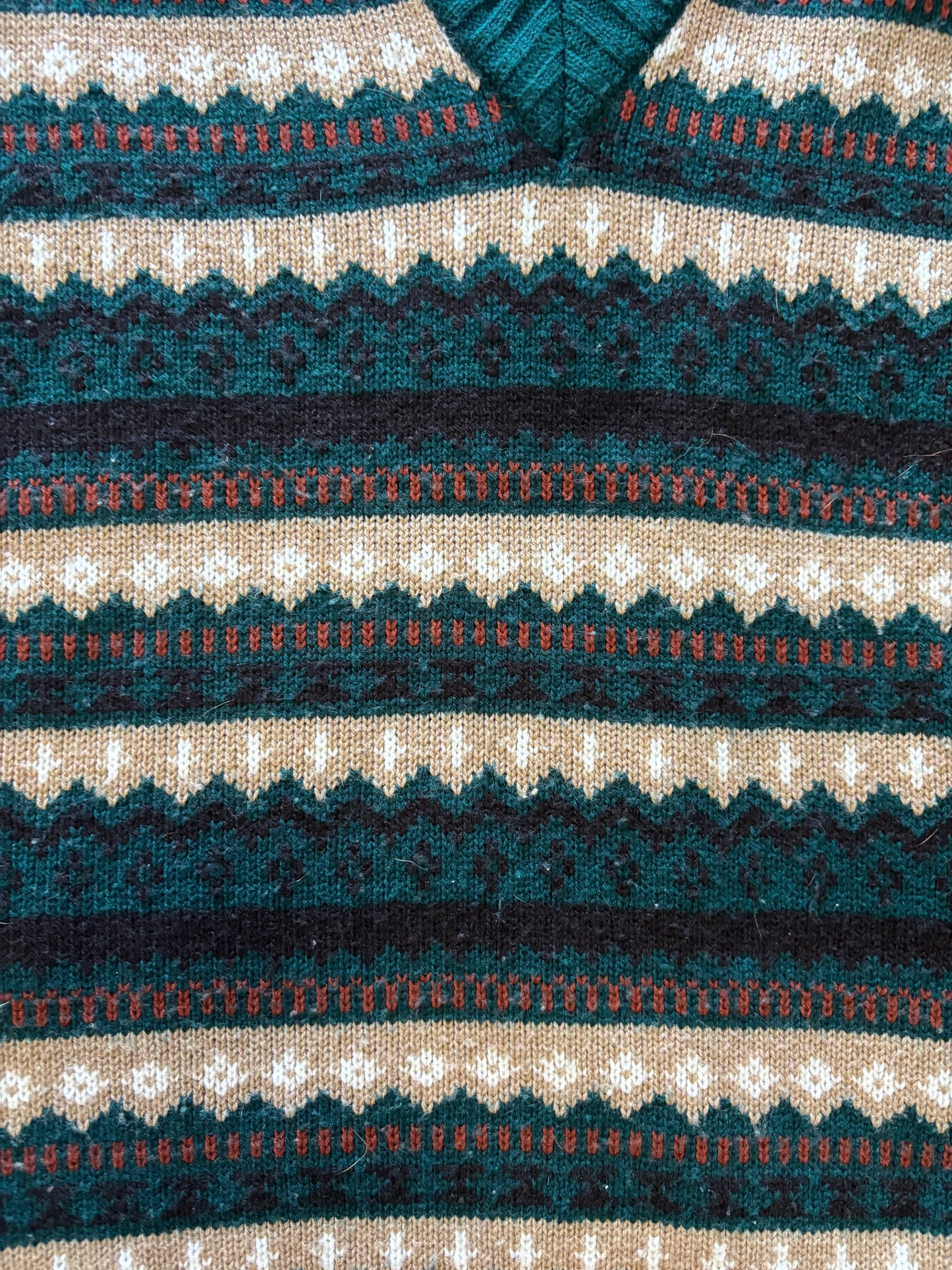 *VINTAGE* GREEN FAIR ISLE KNIT SWEATER VEST