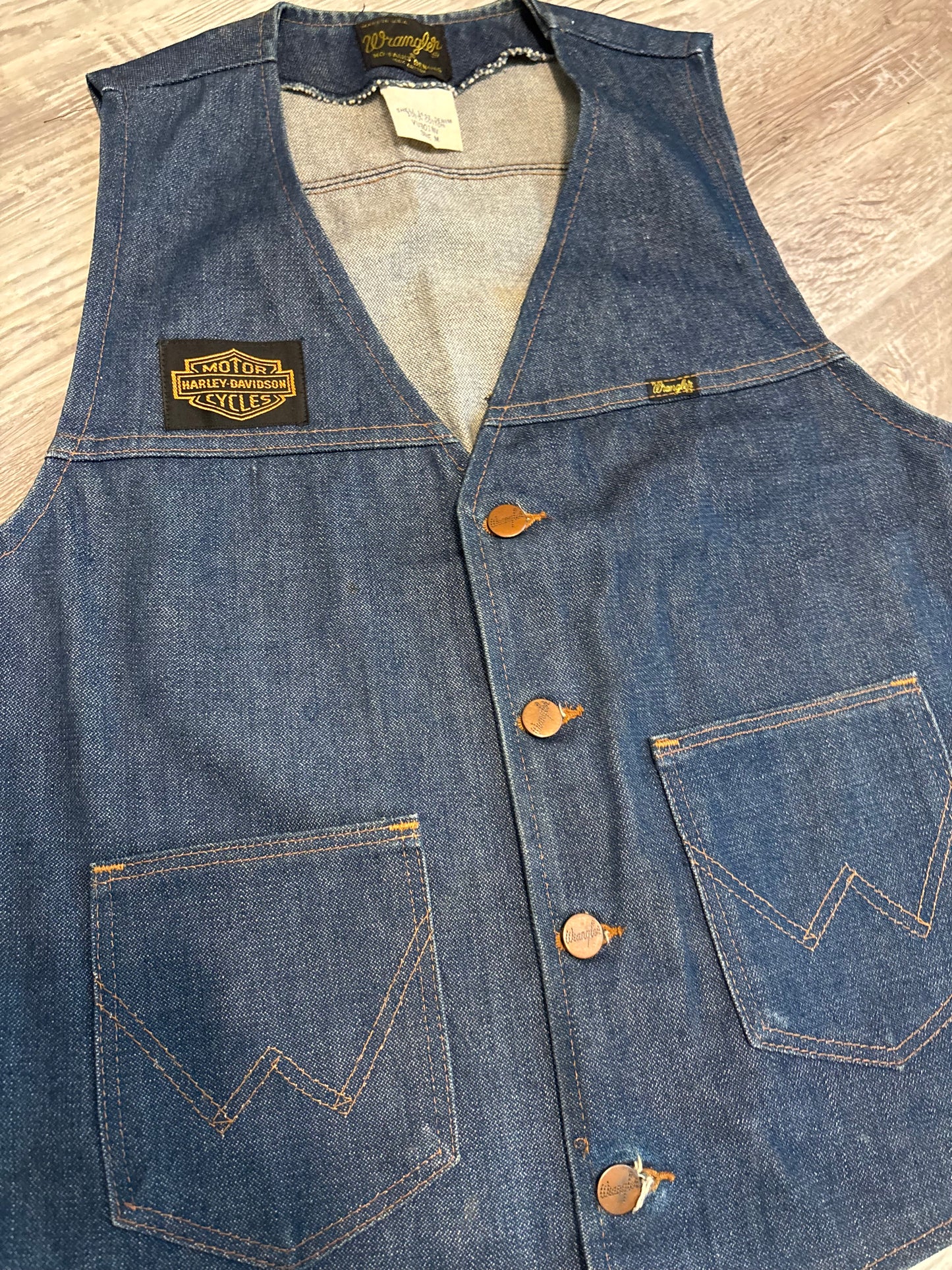 *VINTAGE* HARLEY DAVIDSON X WRANGLER DENIM VEST
