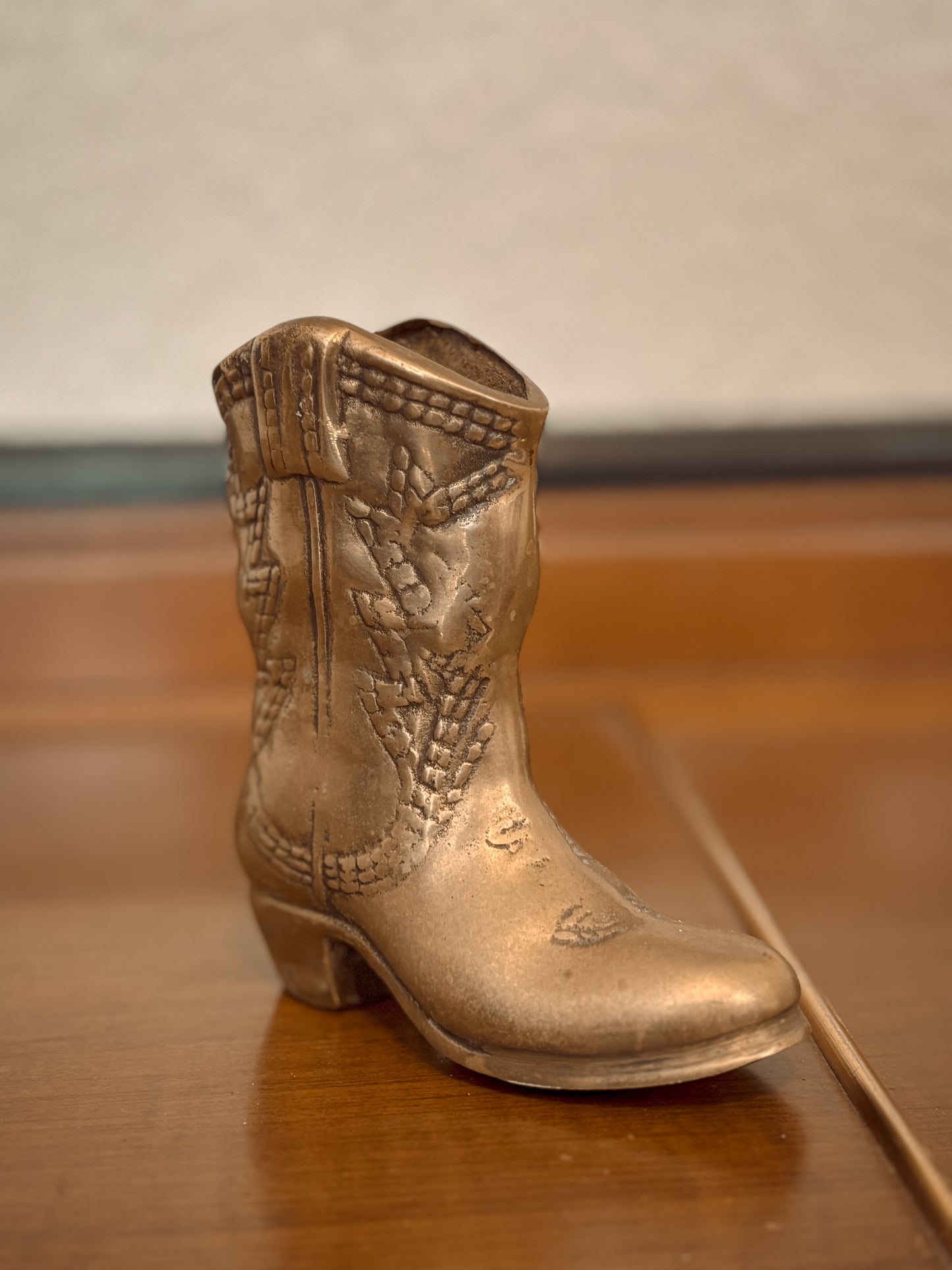 *VINTAGE* BRASS COWBOY BOOT, MADE IN KOREA