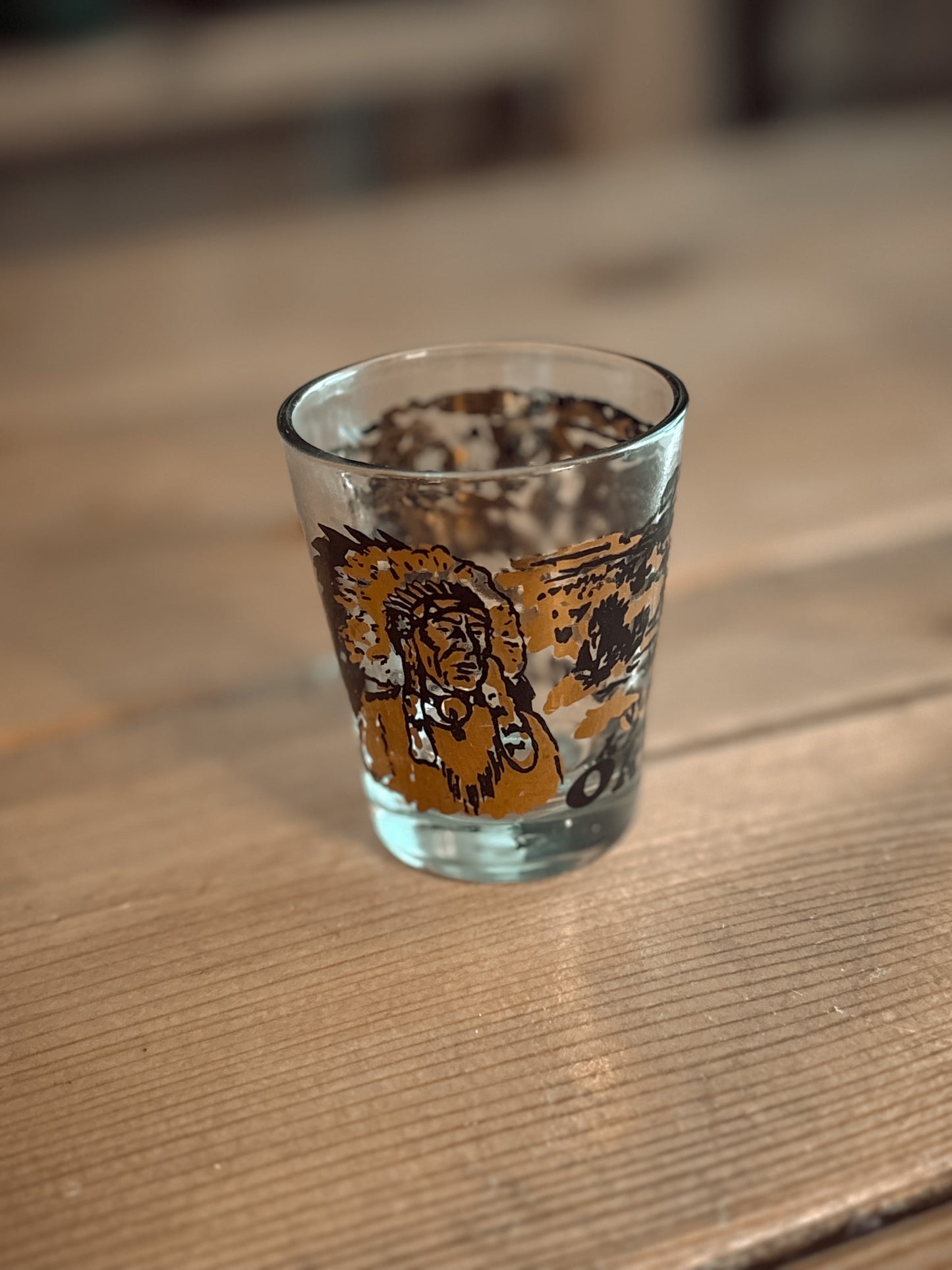 *VINTAGE* OKLAHOMA GOLD SHOT GLASS