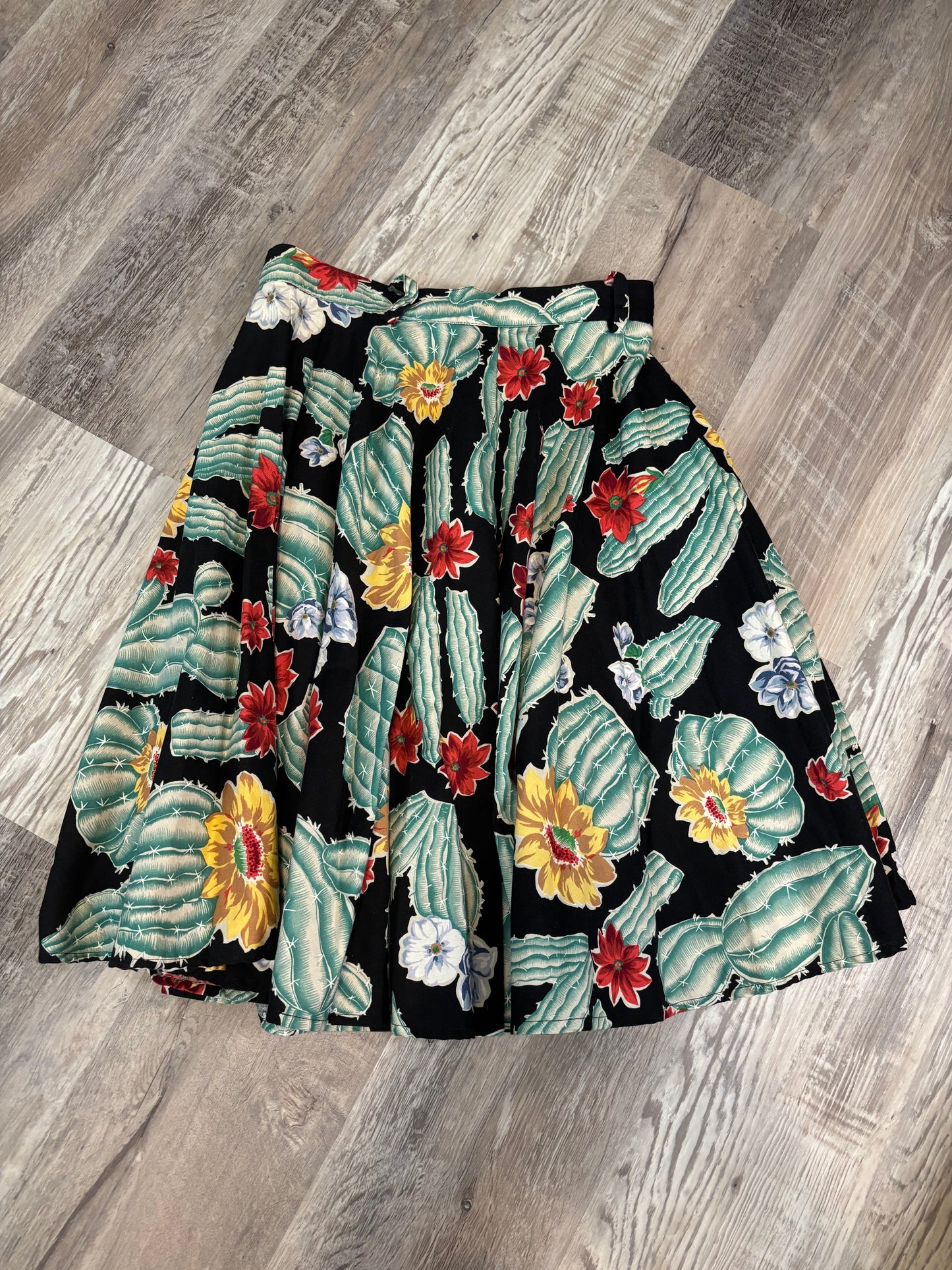 BOOMING CACTUS DESERT WEST SKIRT *VINTAGE*
