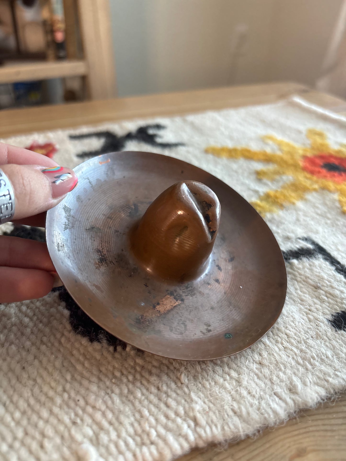 *VINTAGE* COPPER COWBOY HAT TRINKET TRAY, ASH TRAY