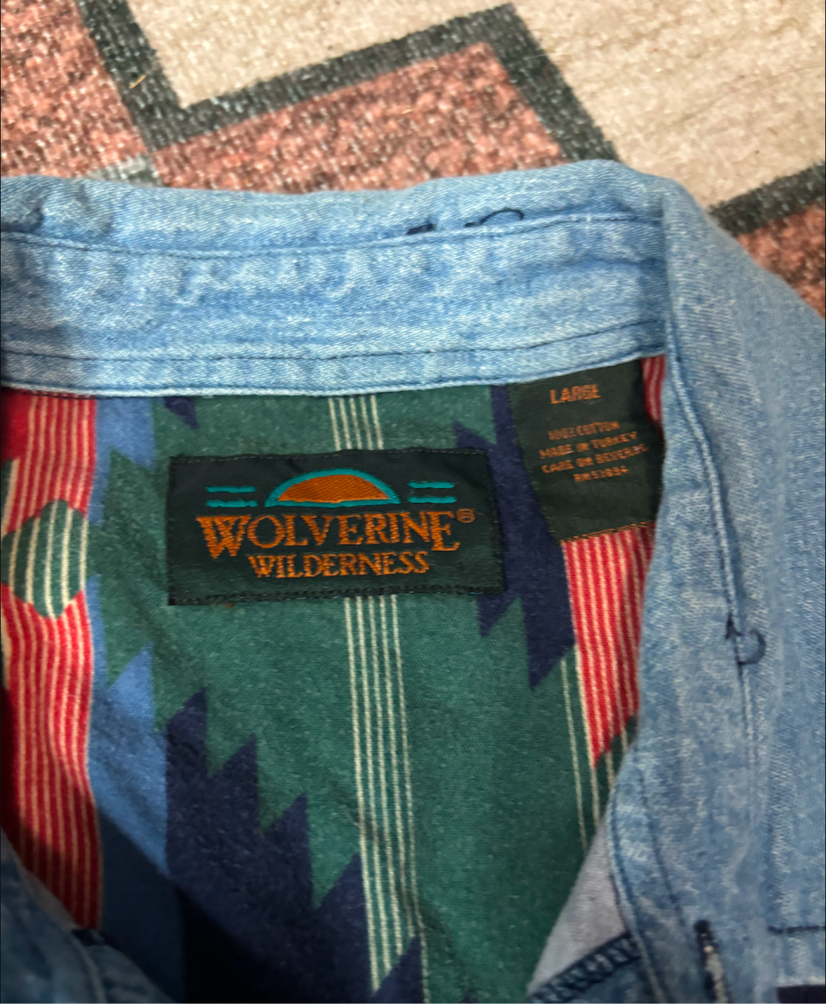 SOUTHWESTERN AZTEC QUARTER BUTTON UP *VINTAGE*