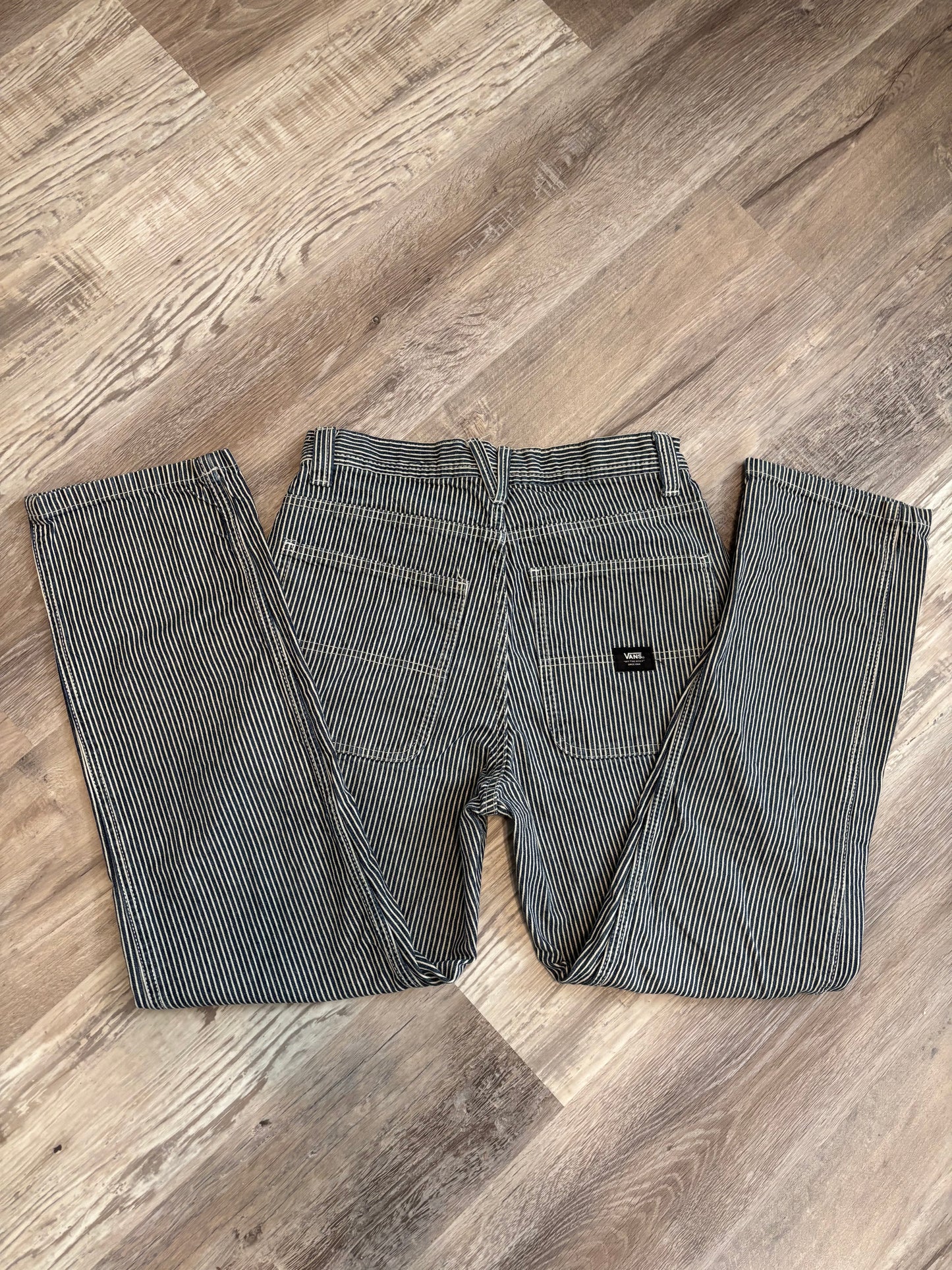 29” VANS PINSTRIPE DRILL CHORE CARPENTER CARGO PANTS