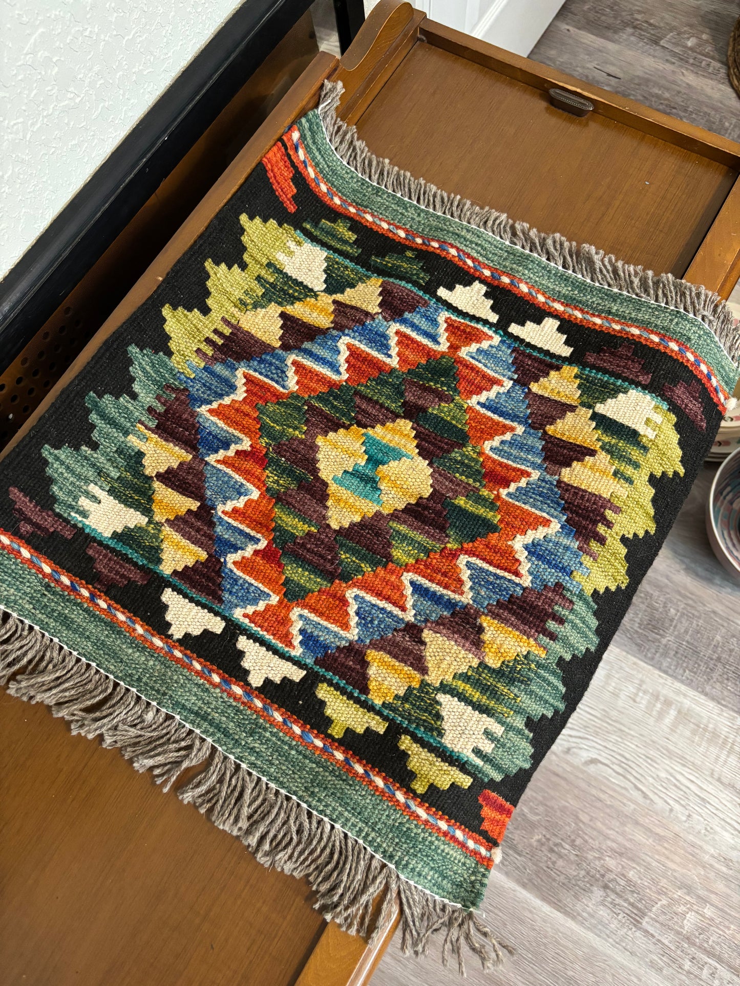 *VINTAGE*  KILIM RUG, WALL HANGING, OR TABLE MAT