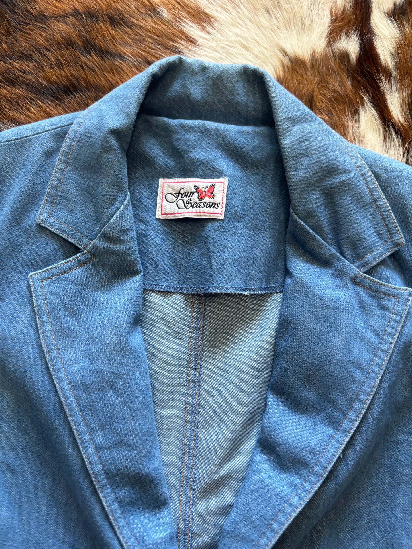 *VINTAGE* FOUR SEASONS WOMENS DENIM BLAZER JACKET