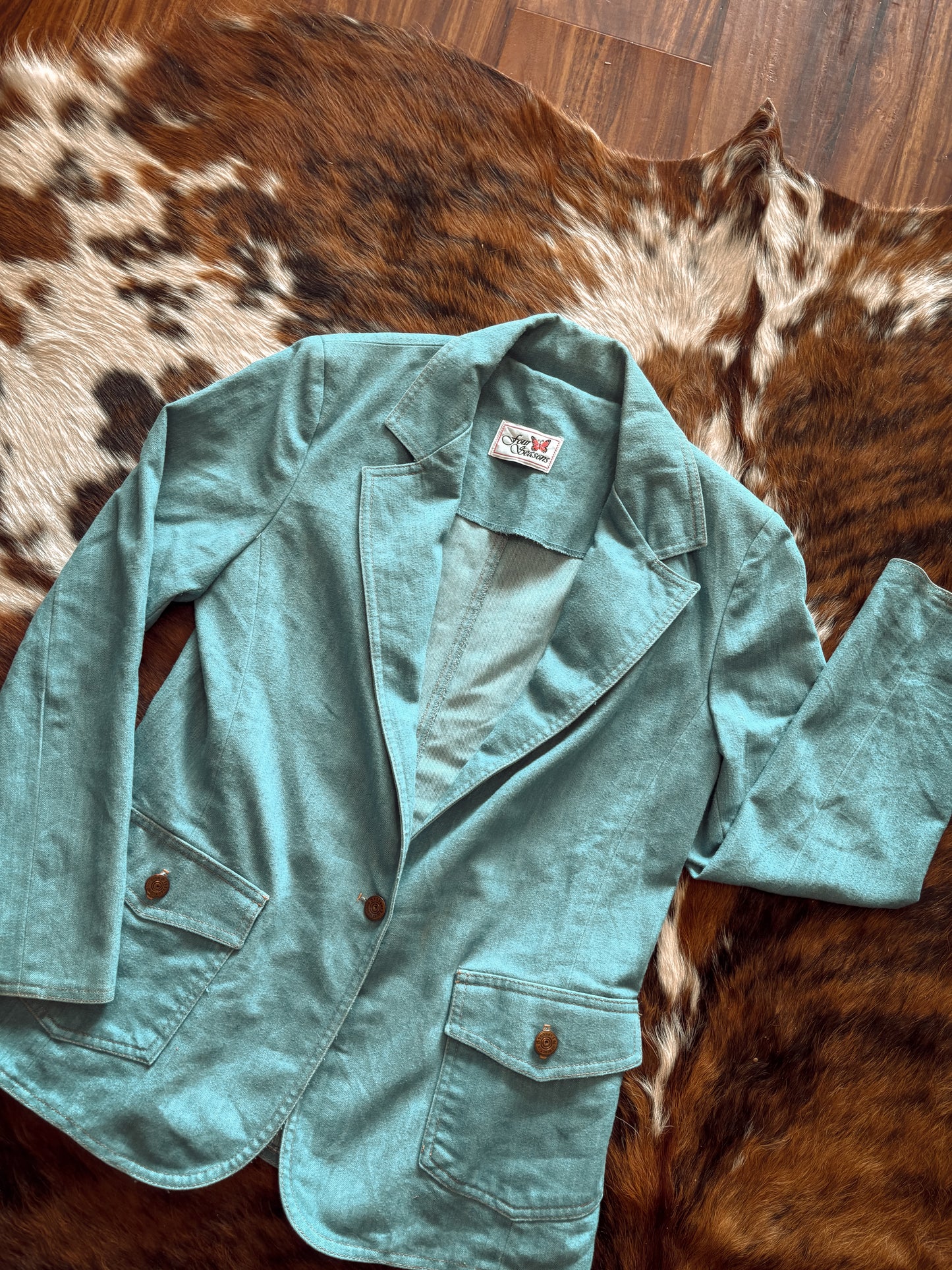 *VINTAGE* FOUR SEASONS WOMENS DENIM BLAZER JACKET
