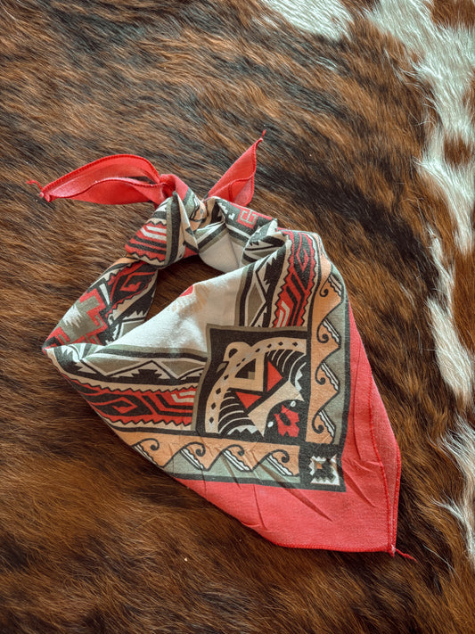 *VINTAGE* WAMCRAFT SOUTH WESTERN NATIVE AMERICAN BANDANA SCARF