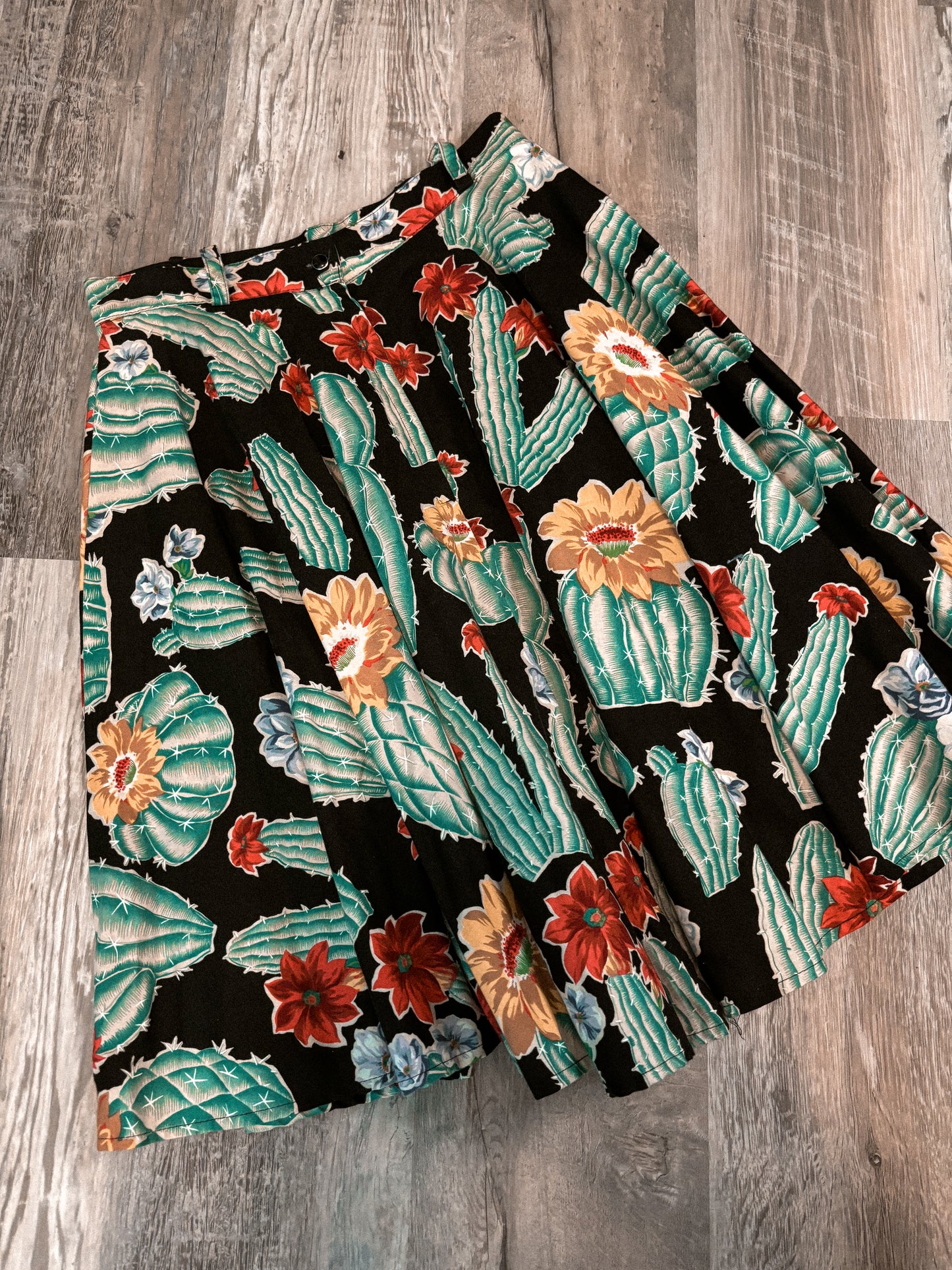BOOMING CACTUS DESERT WEST SKIRT *VINTAGE*