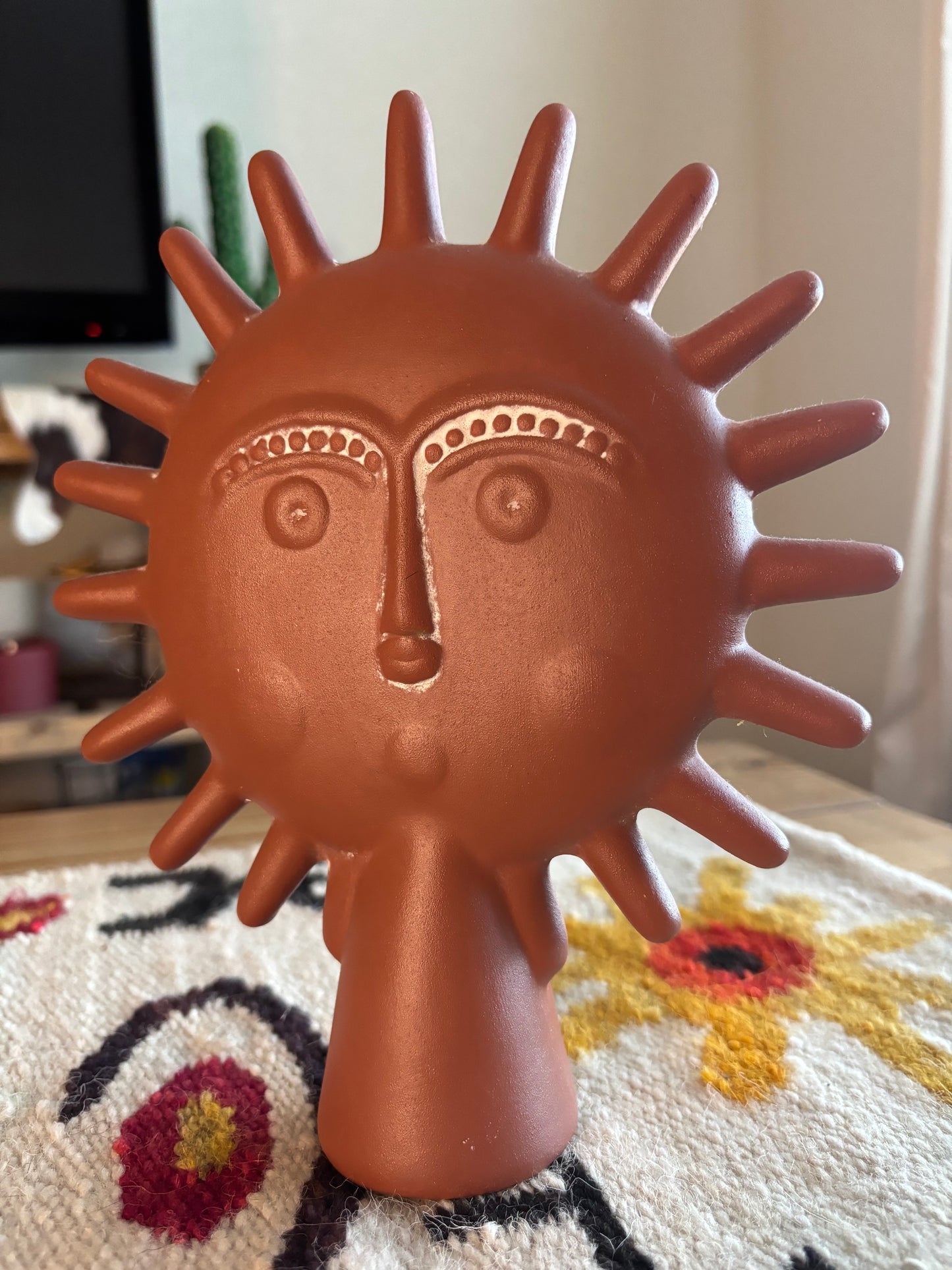 TERRACOTTA SUN FACE STATUE