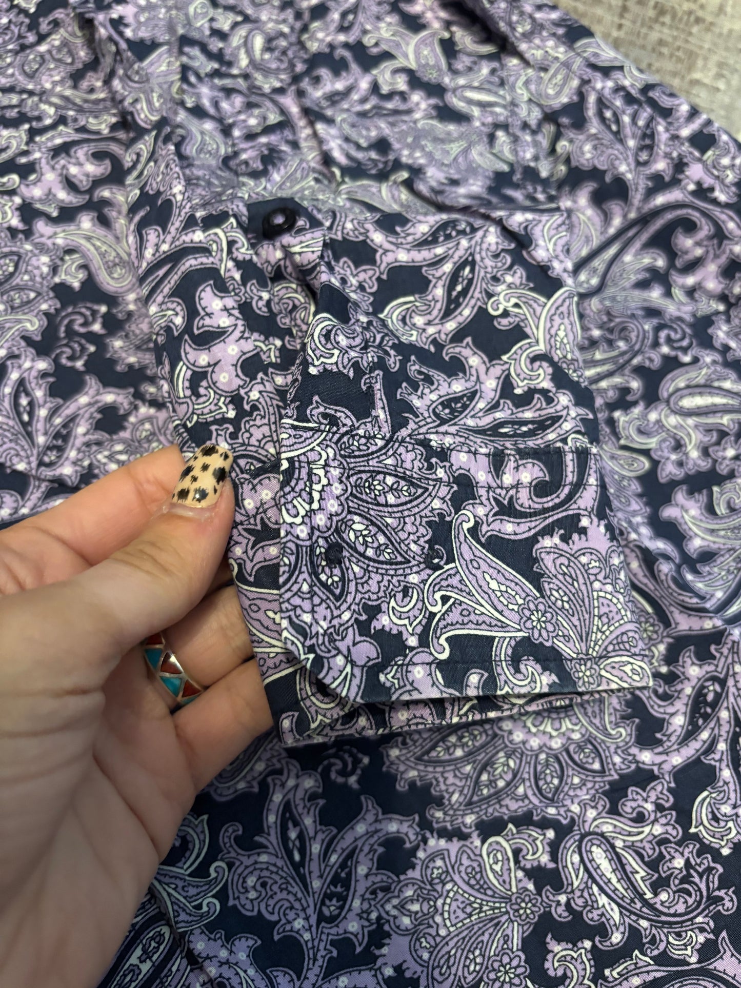 PURPLE PAISLEY CINCH BUTTON UP SHIRT