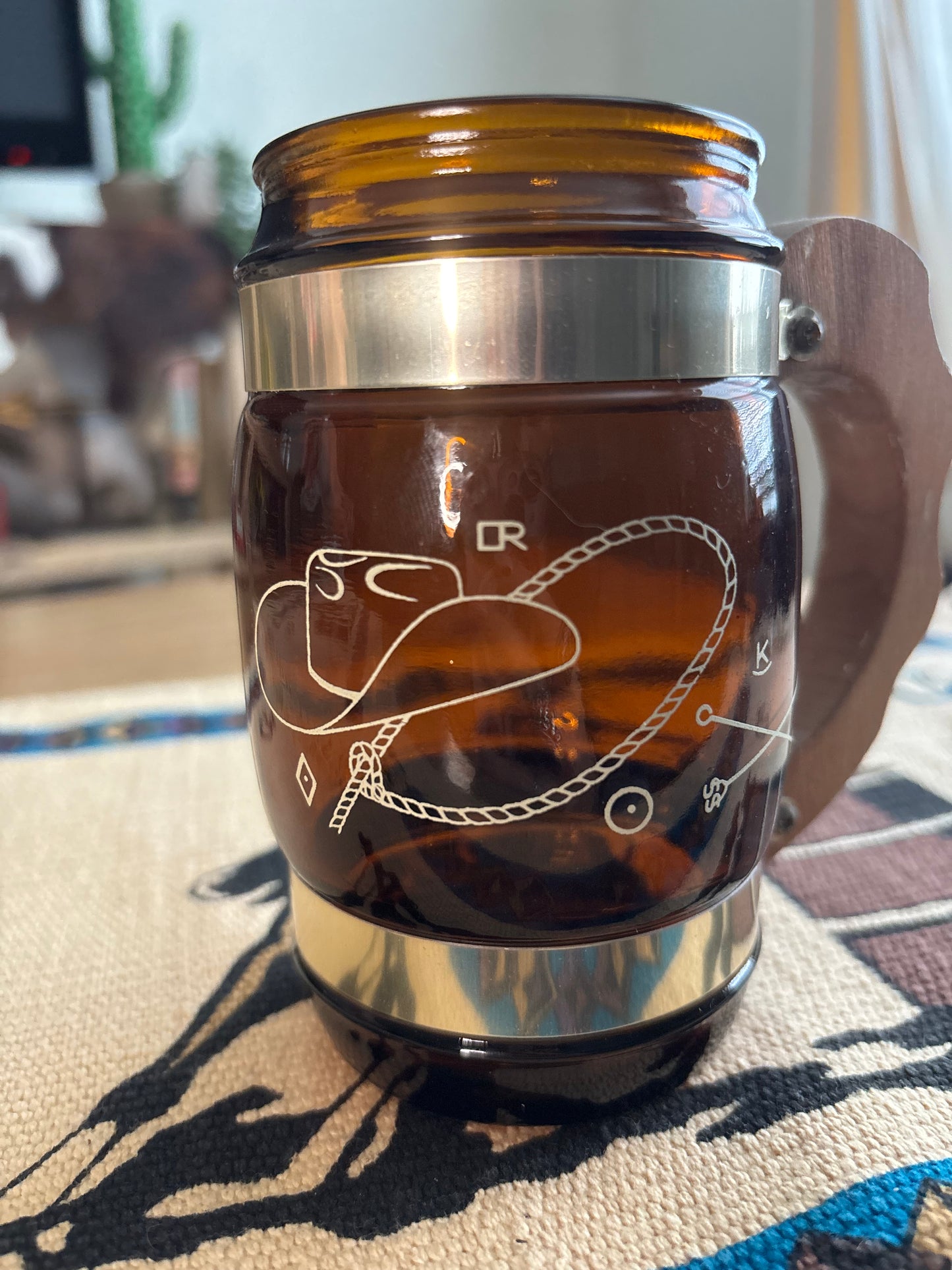 *VINTAGE* SIESTA WARE BARREL COWBOY MUG *SET*