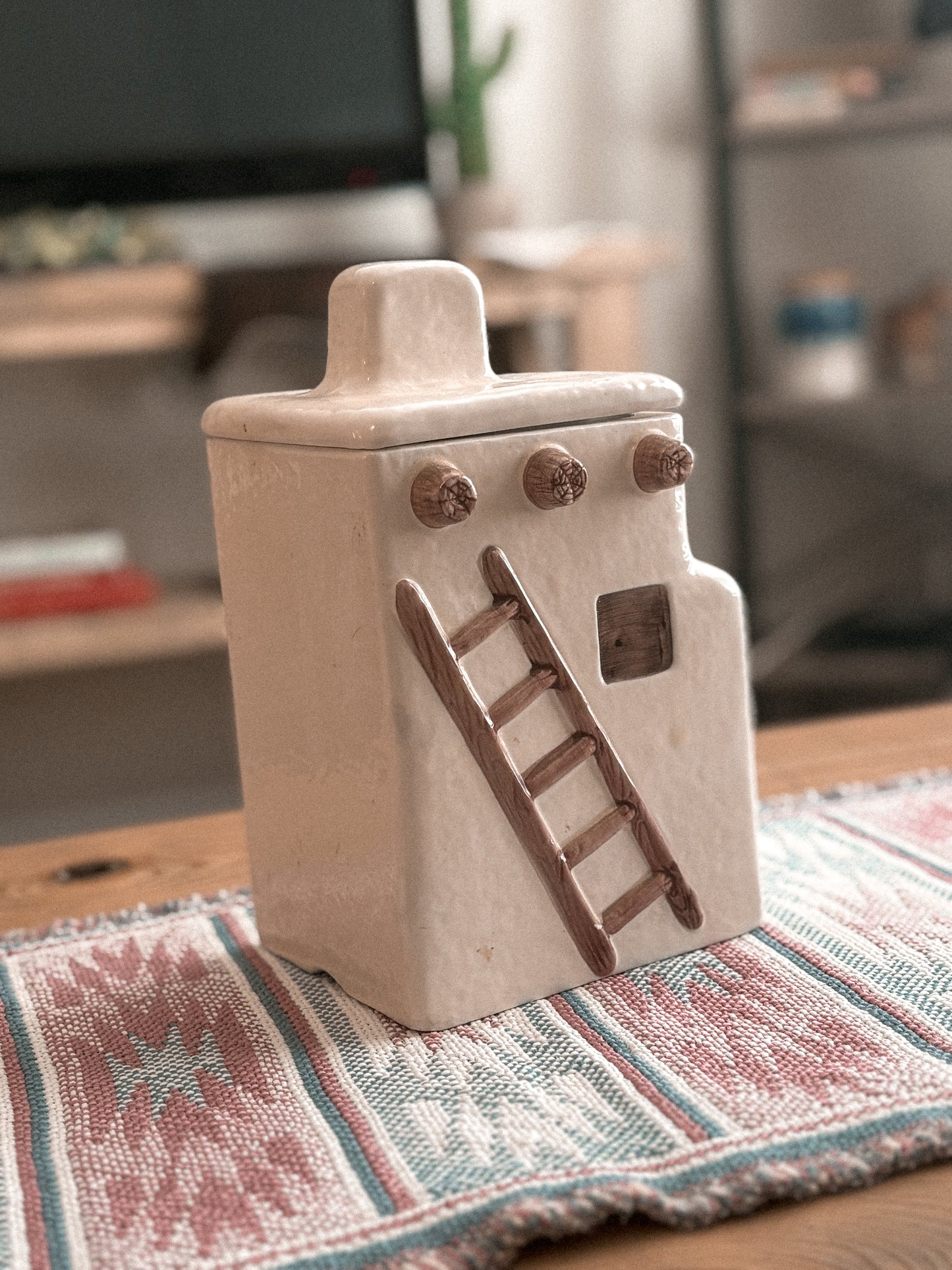 SIGNED SUNSHINE, ADOBE HOUSE COOKIE JAR CANISTER *VINTAGE*