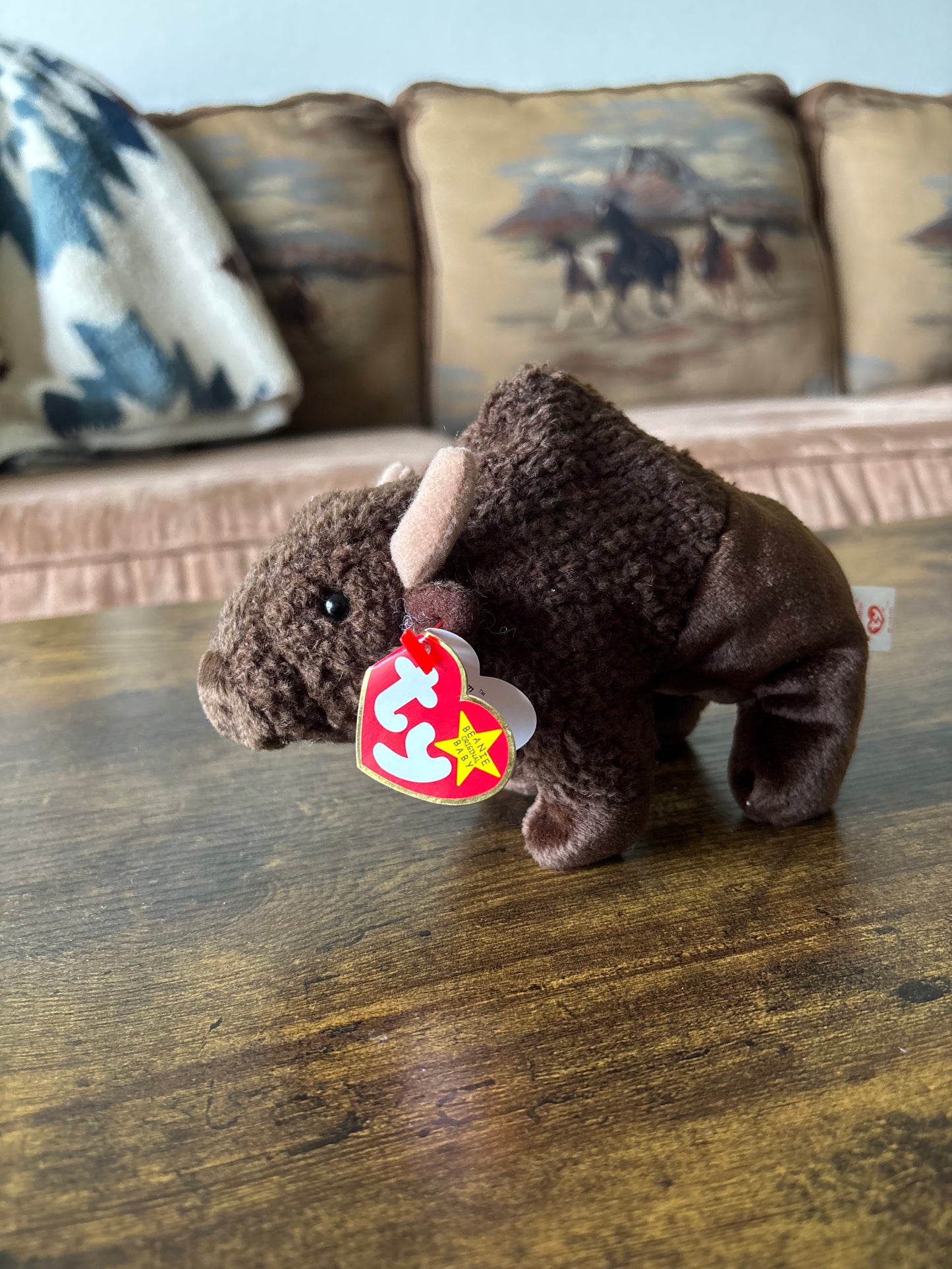 *VINTAGE*RARE, MISPRINT* ROAM THE BISON BEANIE BABY (W/ TAG ERRORS)