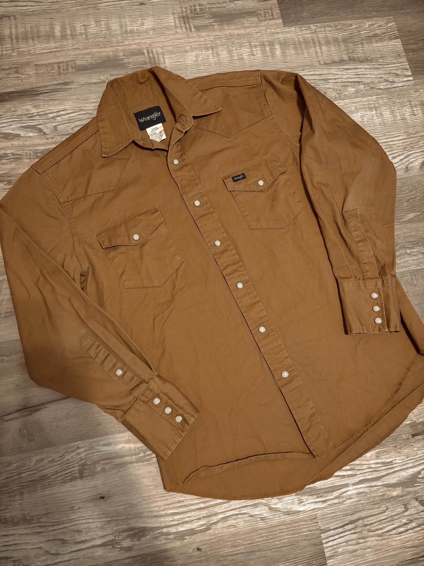 WORK WEAR HEAVY DUTY TAN WRANGLER PEARL SNAP