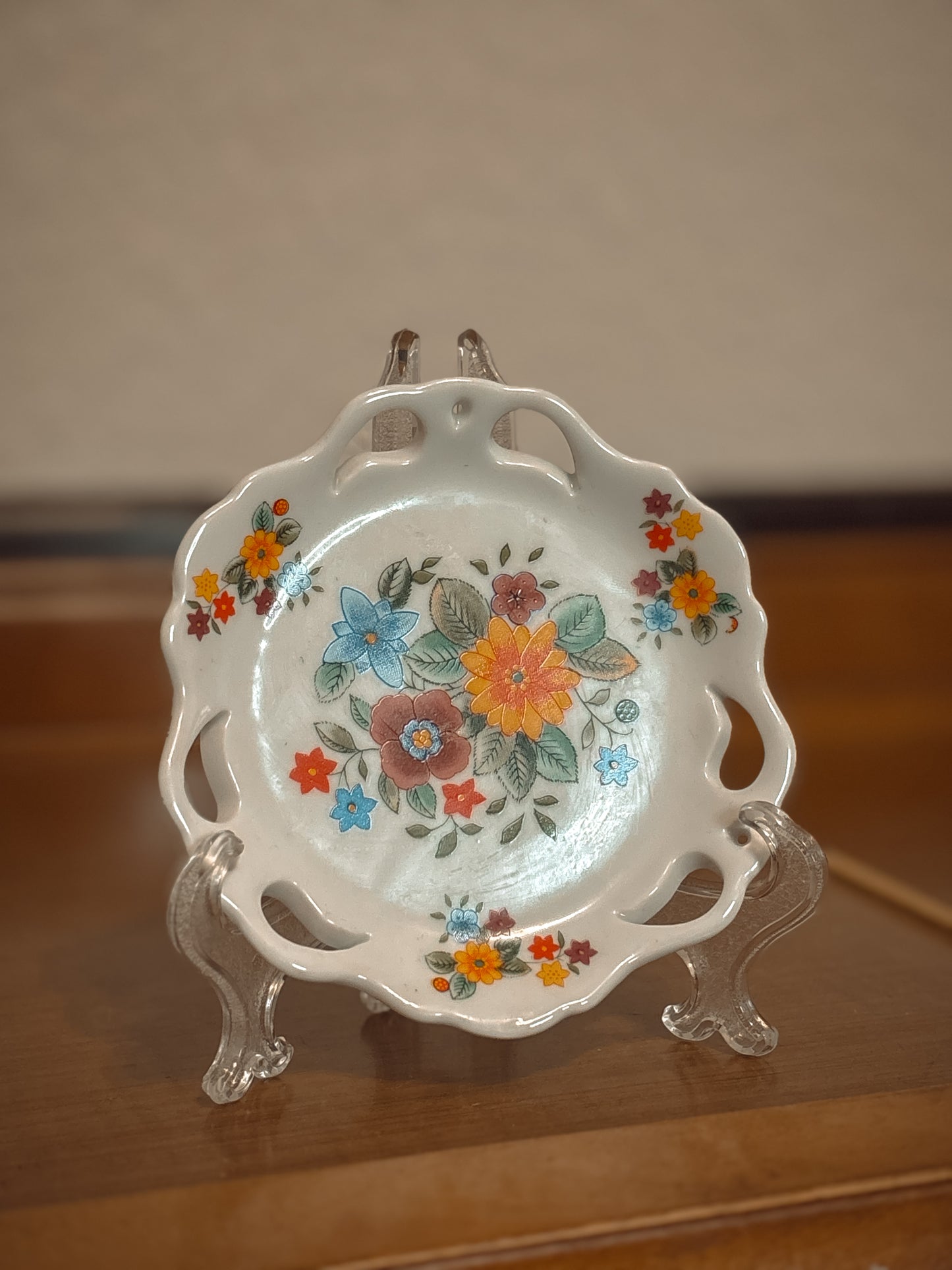 *VINTAGE* FLORAL TRINKET RING DISH