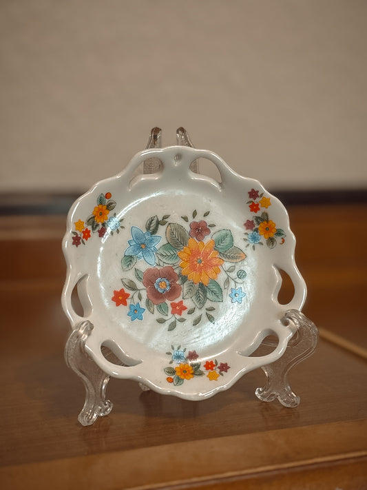 *VINTAGE* FLORAL TRINKET RING DISH