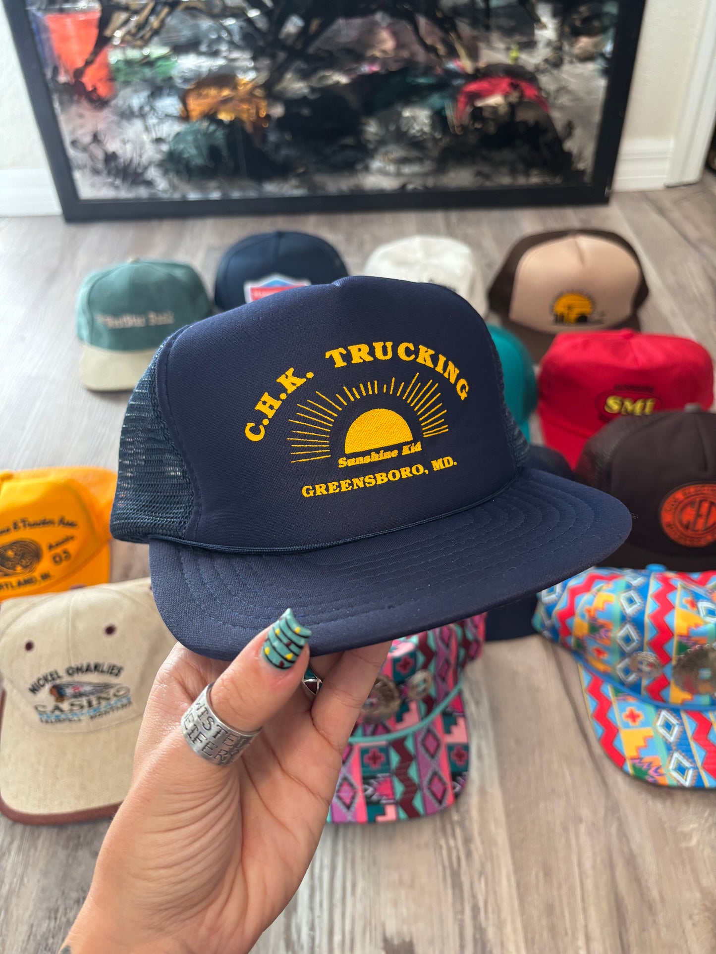 *VINTAGE* C.H.K. TRUCKING SUNSHINE KID TRUCKER HAT