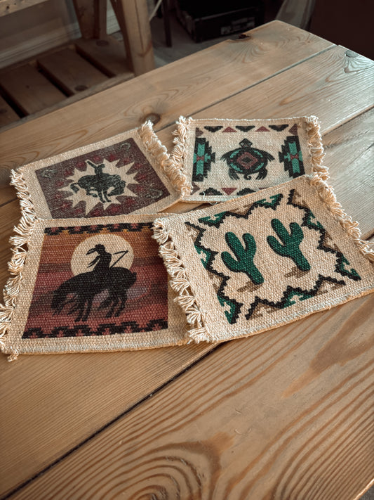 *VINTAGE* SOUTHWESTERN MUG RUG COASTERS
