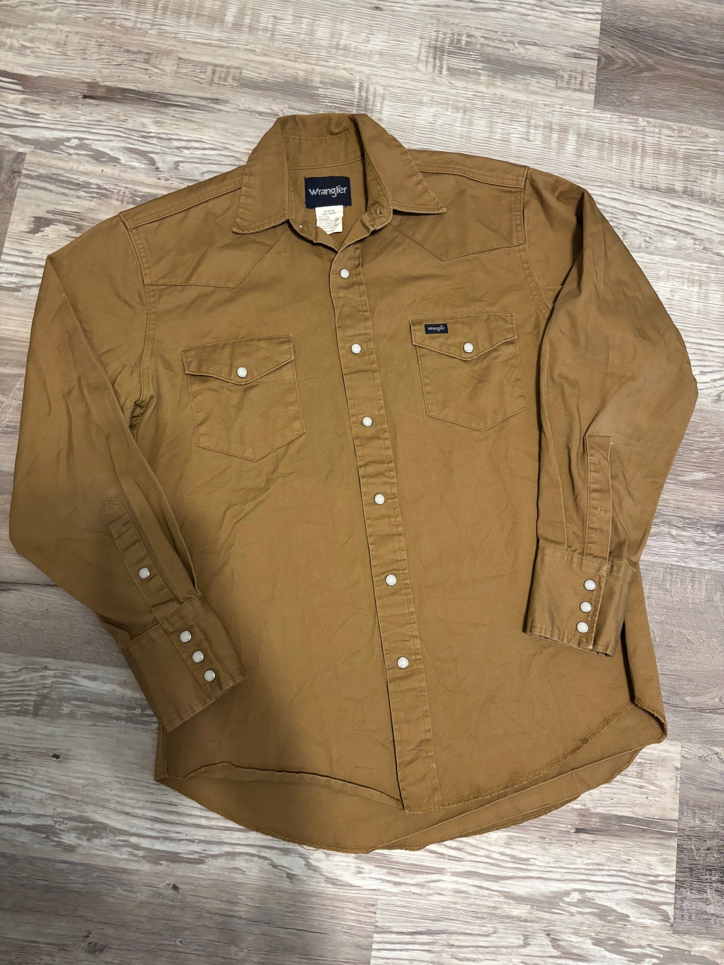 WORK WEAR HEAVY DUTY TAN WRANGLER PEARL SNAP