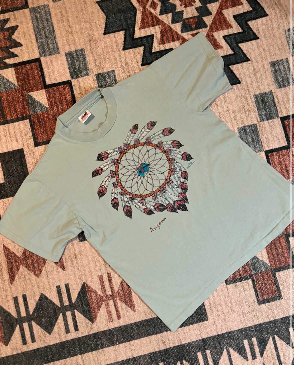 TURQUOISE BEAR DREAMCATCHER TEE *VINTAGE*