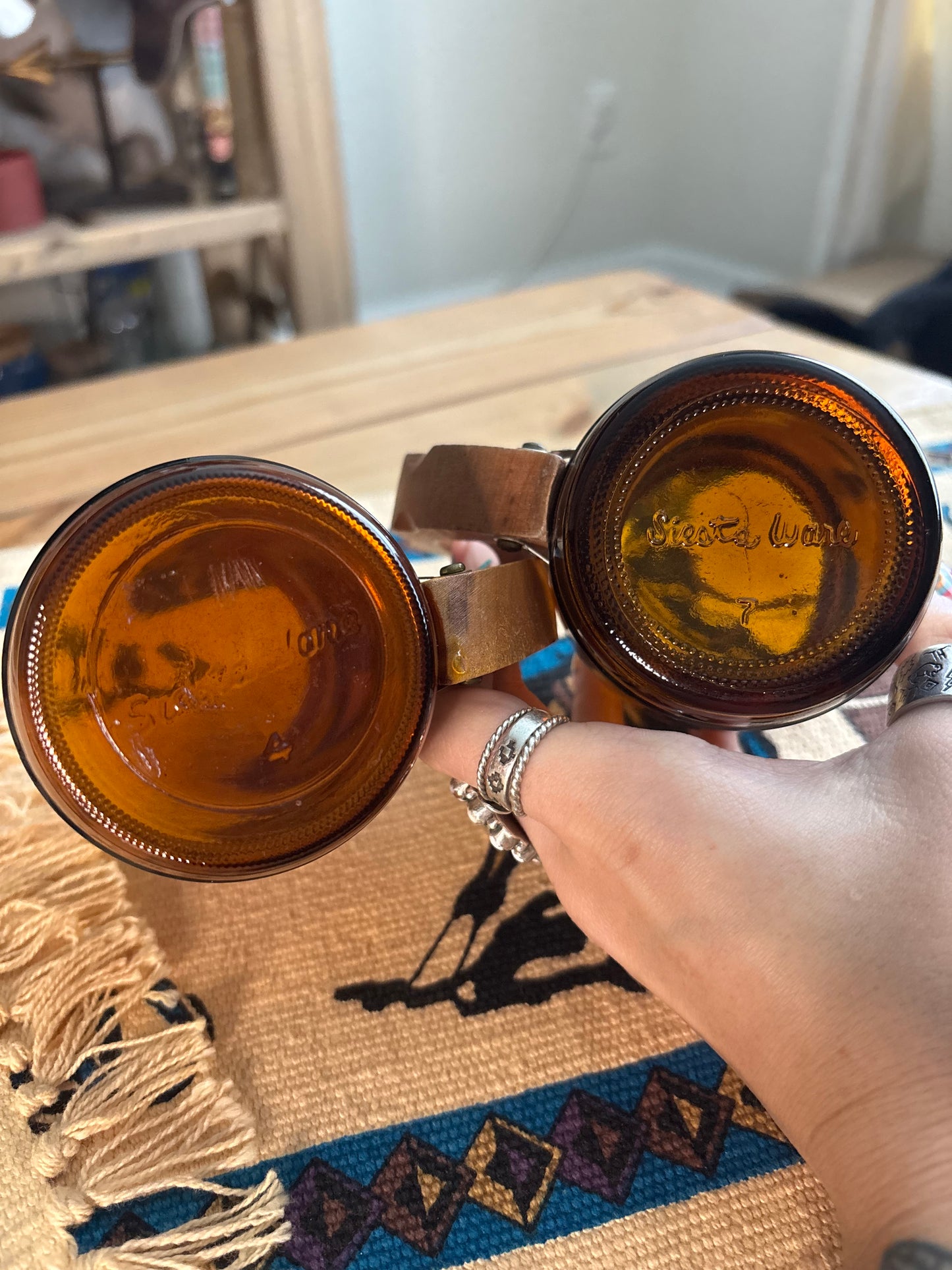 *VINTAGE* SIESTA WARE BARREL COWBOY MUG *SET*