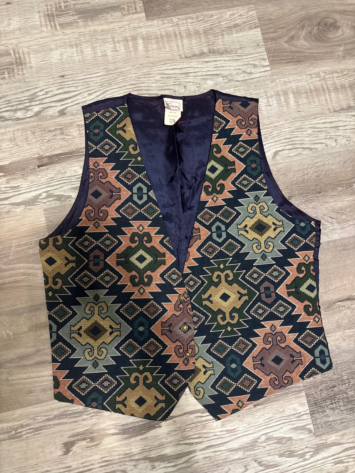 *VINTAGE* PURPLE AZTEC VEST