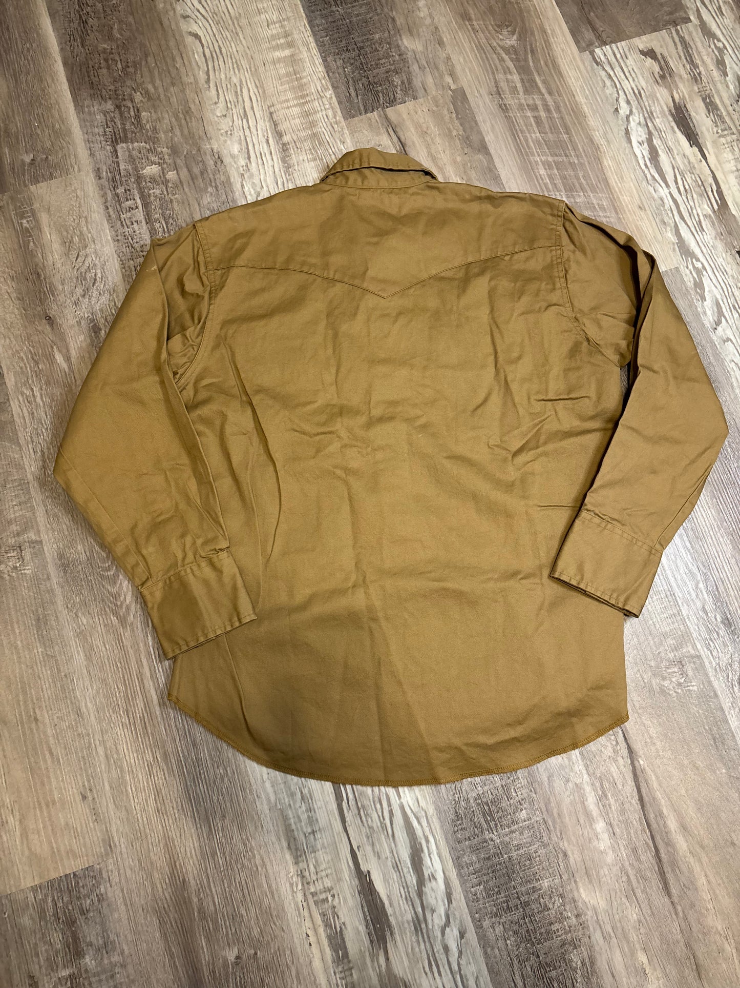 WRANGLER HEAVY DUTY KHAKI TAN PEARL SNAP SHIRT